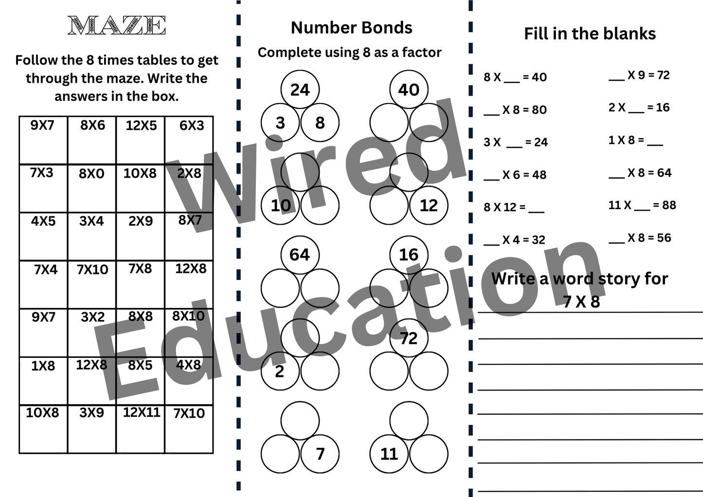 8 Times table brochure