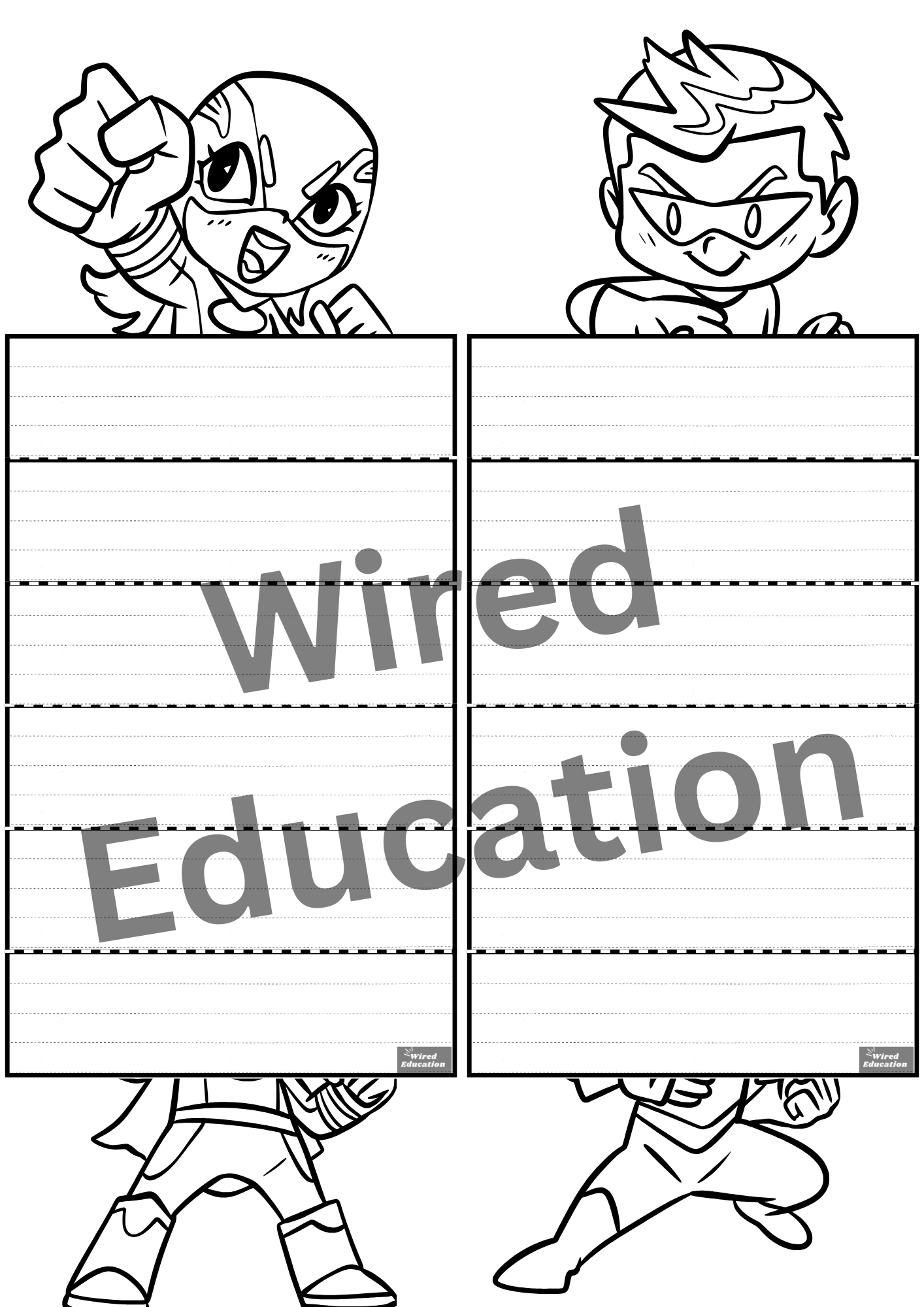 Machines/Super heros writing activity