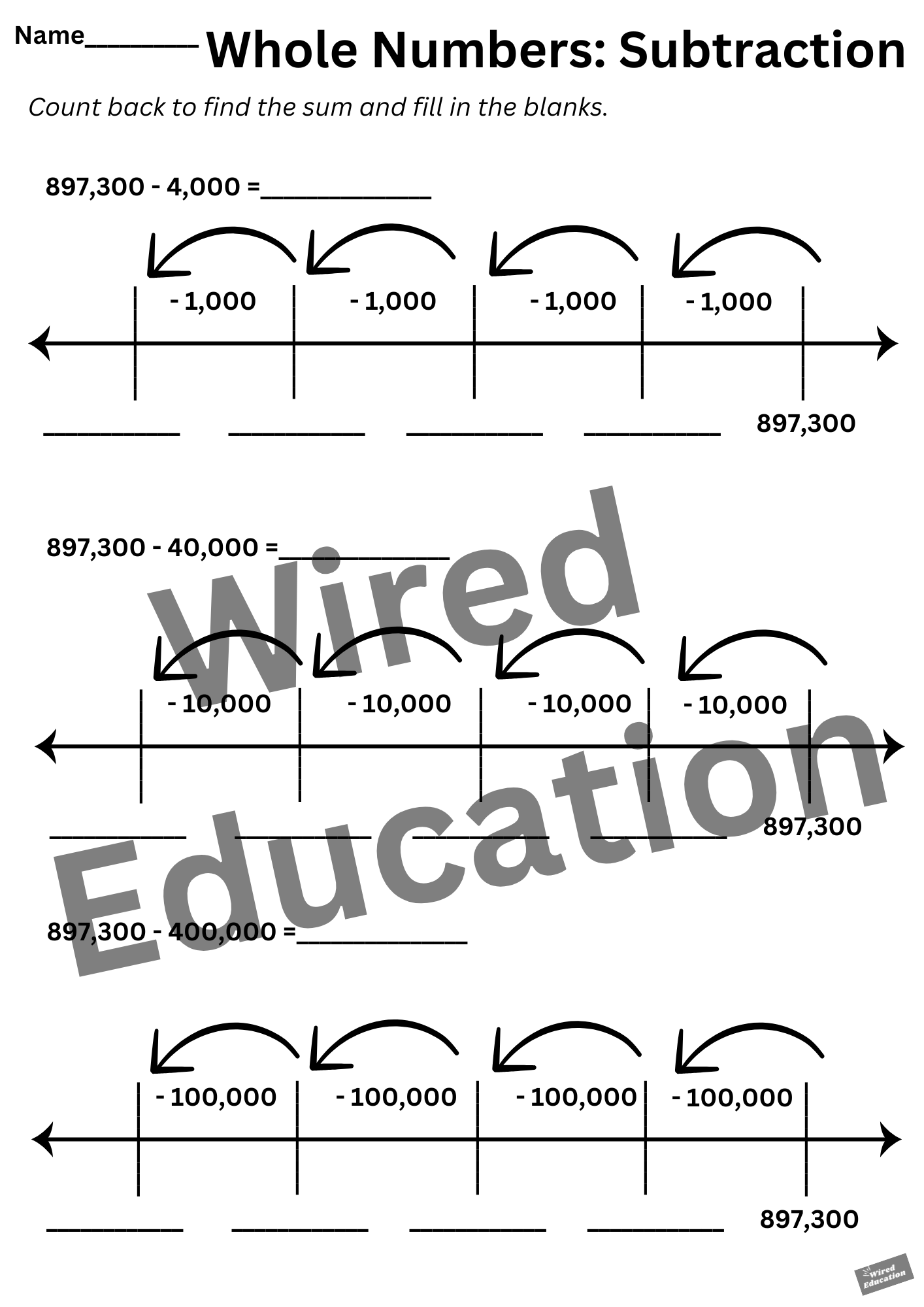 Whole Numbers: Subtraction