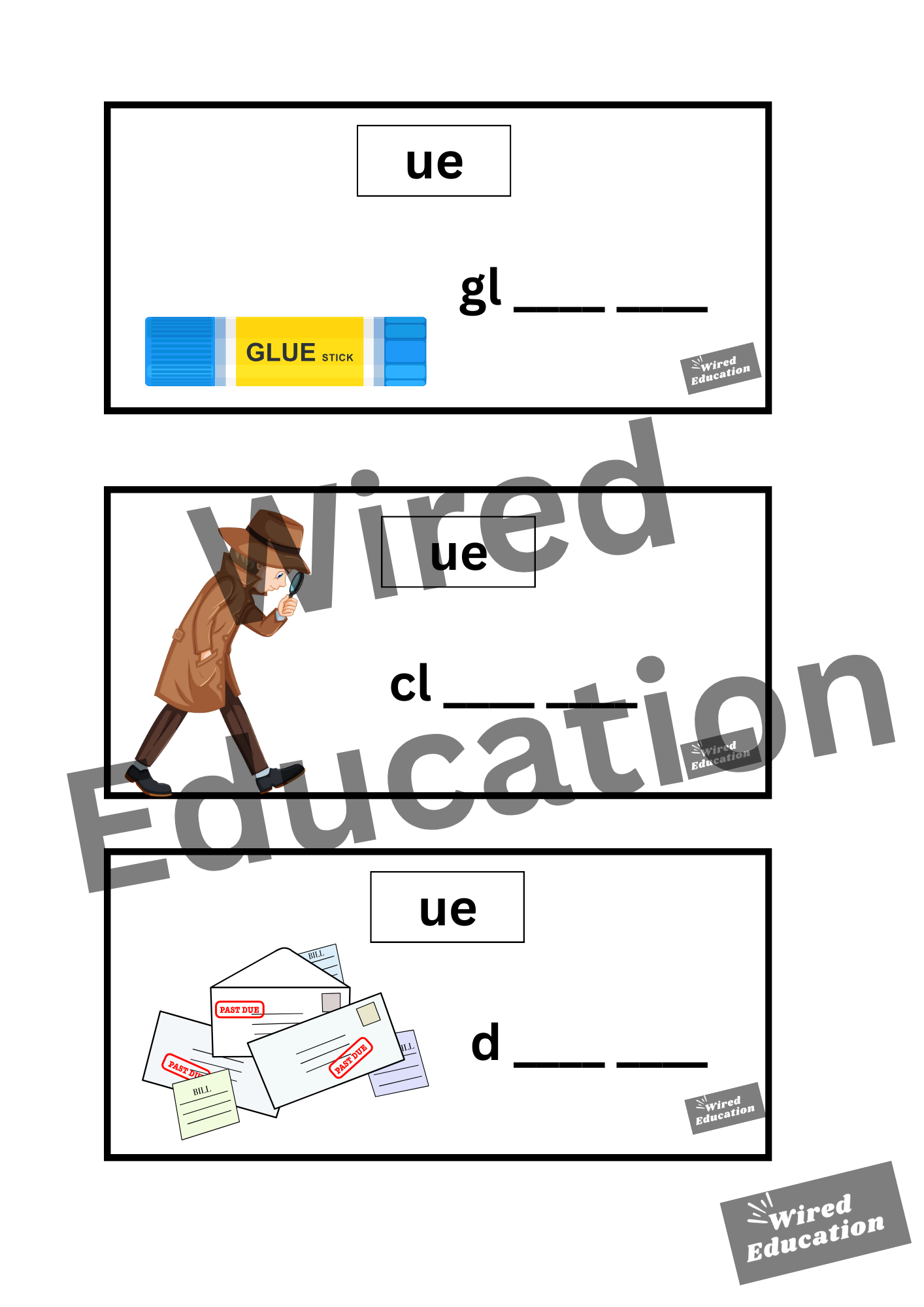 ue flash cards (ue sound only)