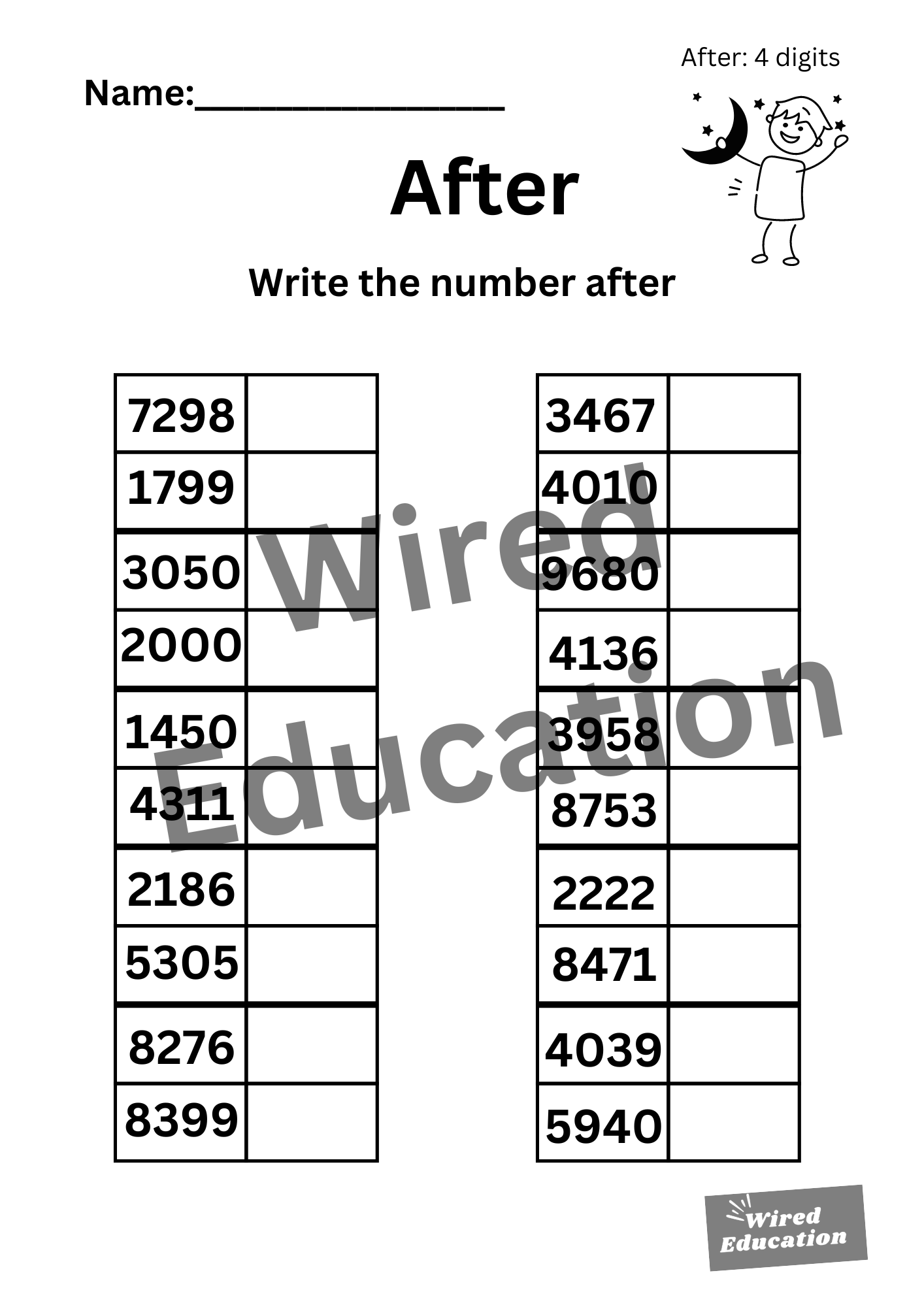 Numbers After (4 digits)