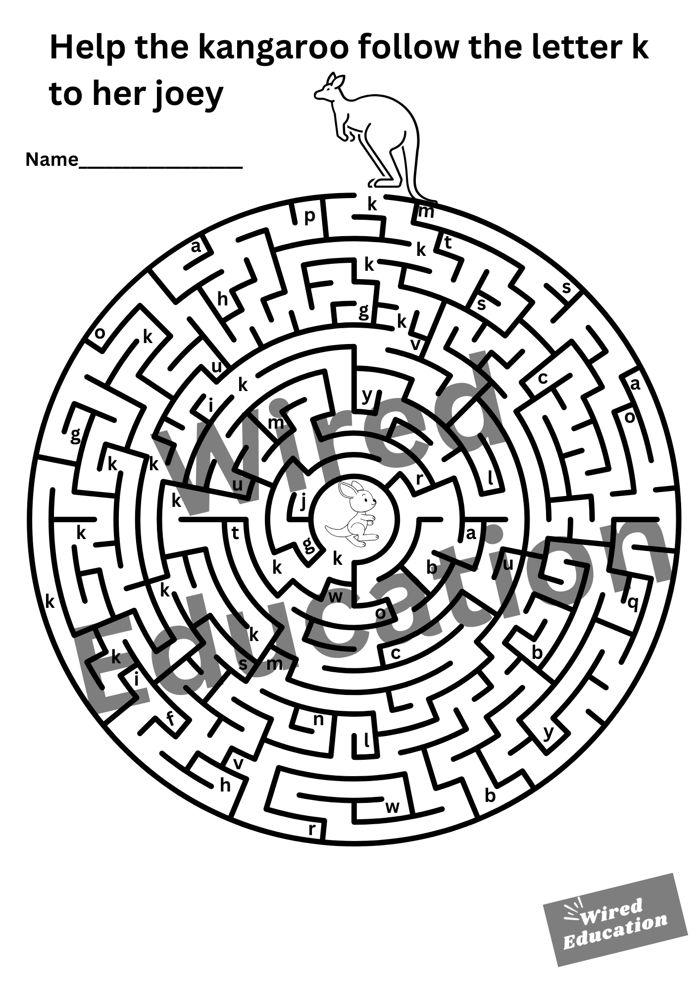 Letter K maze