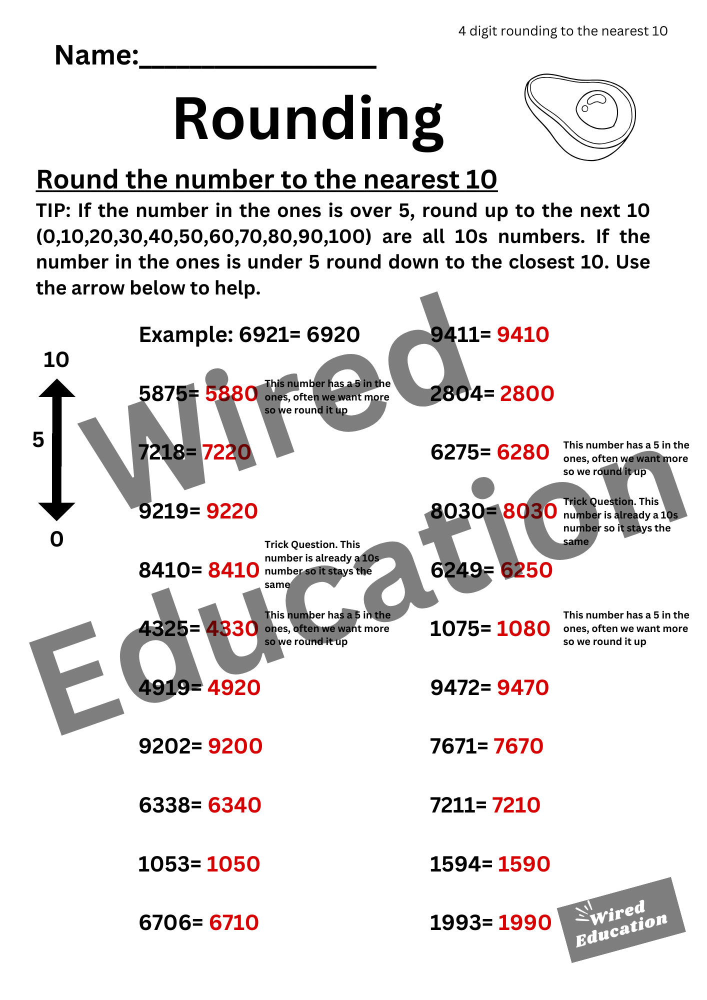 Rounding to the nearest 10 (4 digits)