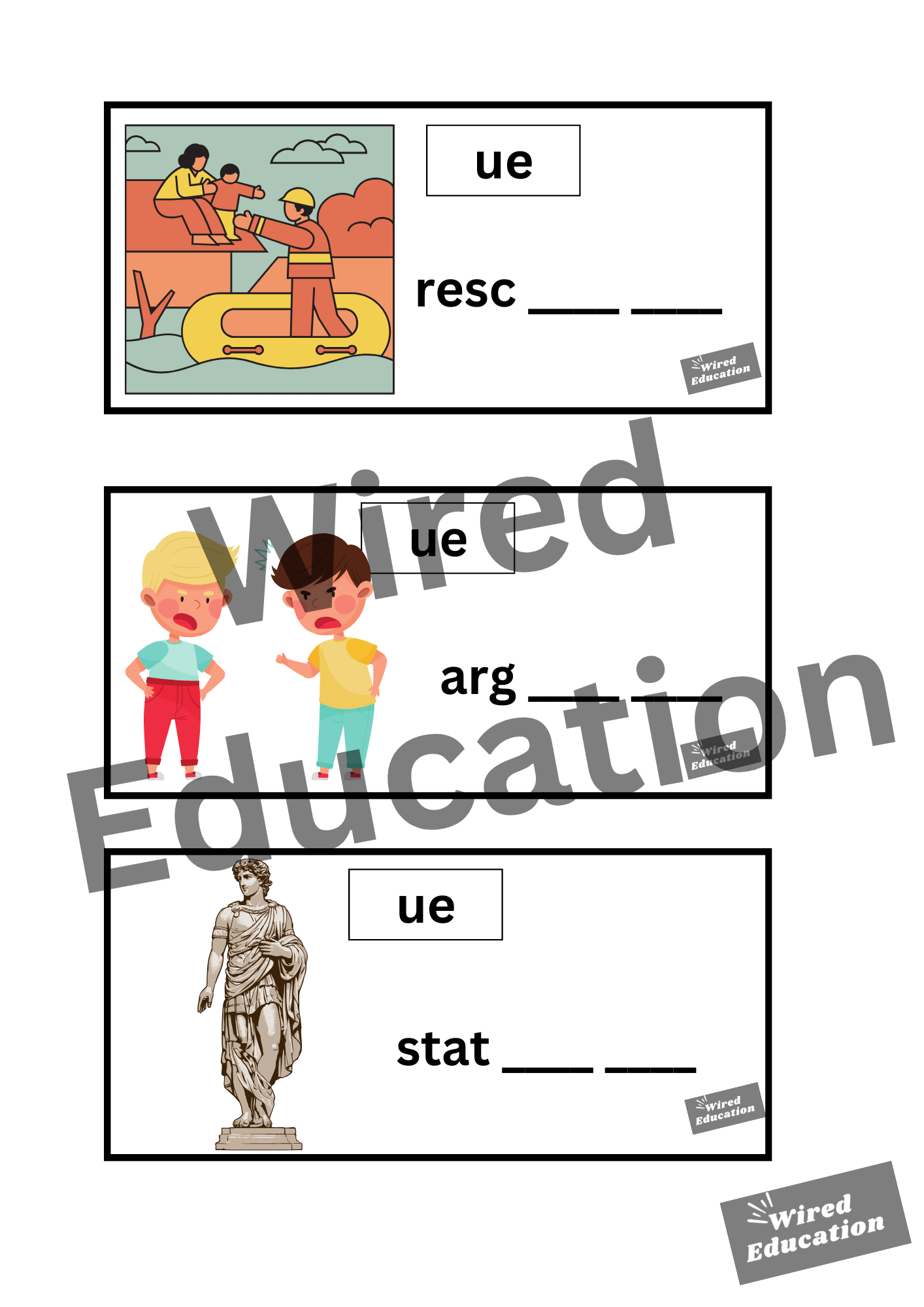 ue flash cards (ue sound only)