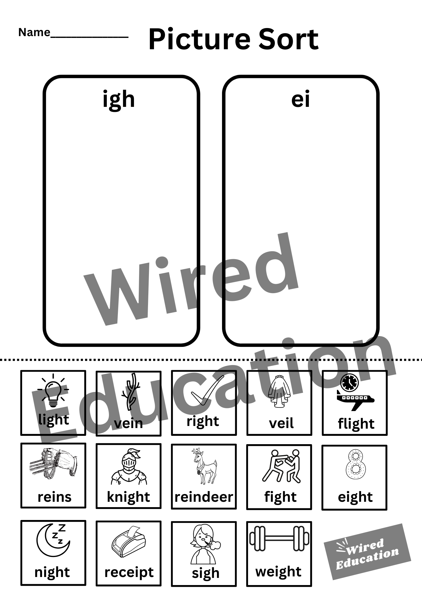 igh/ei picture sort