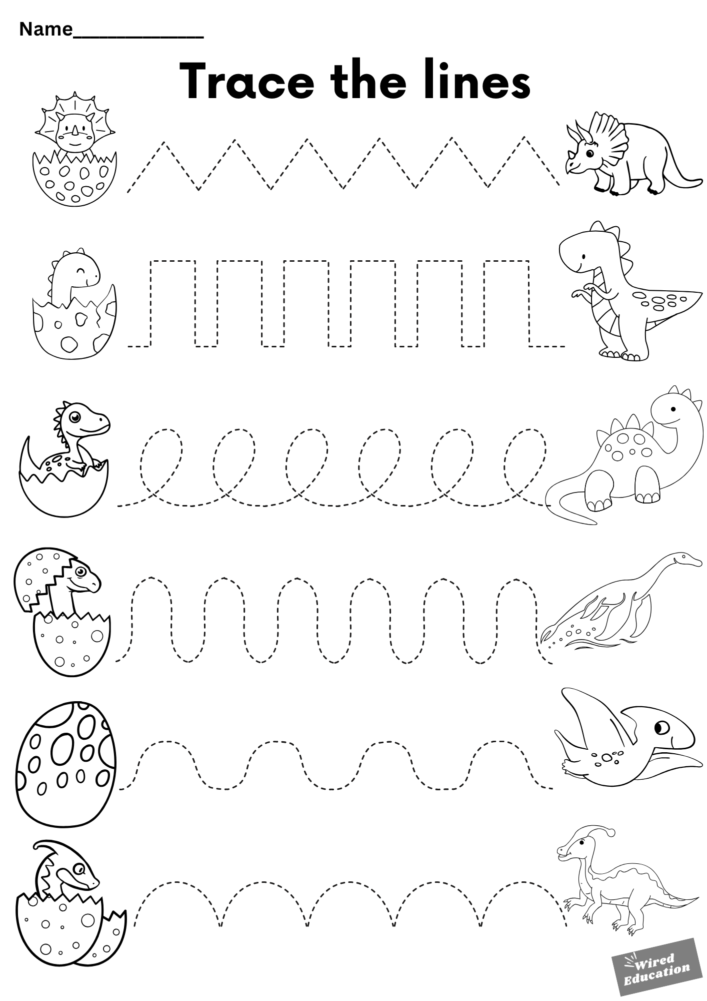 Dino tracing lines