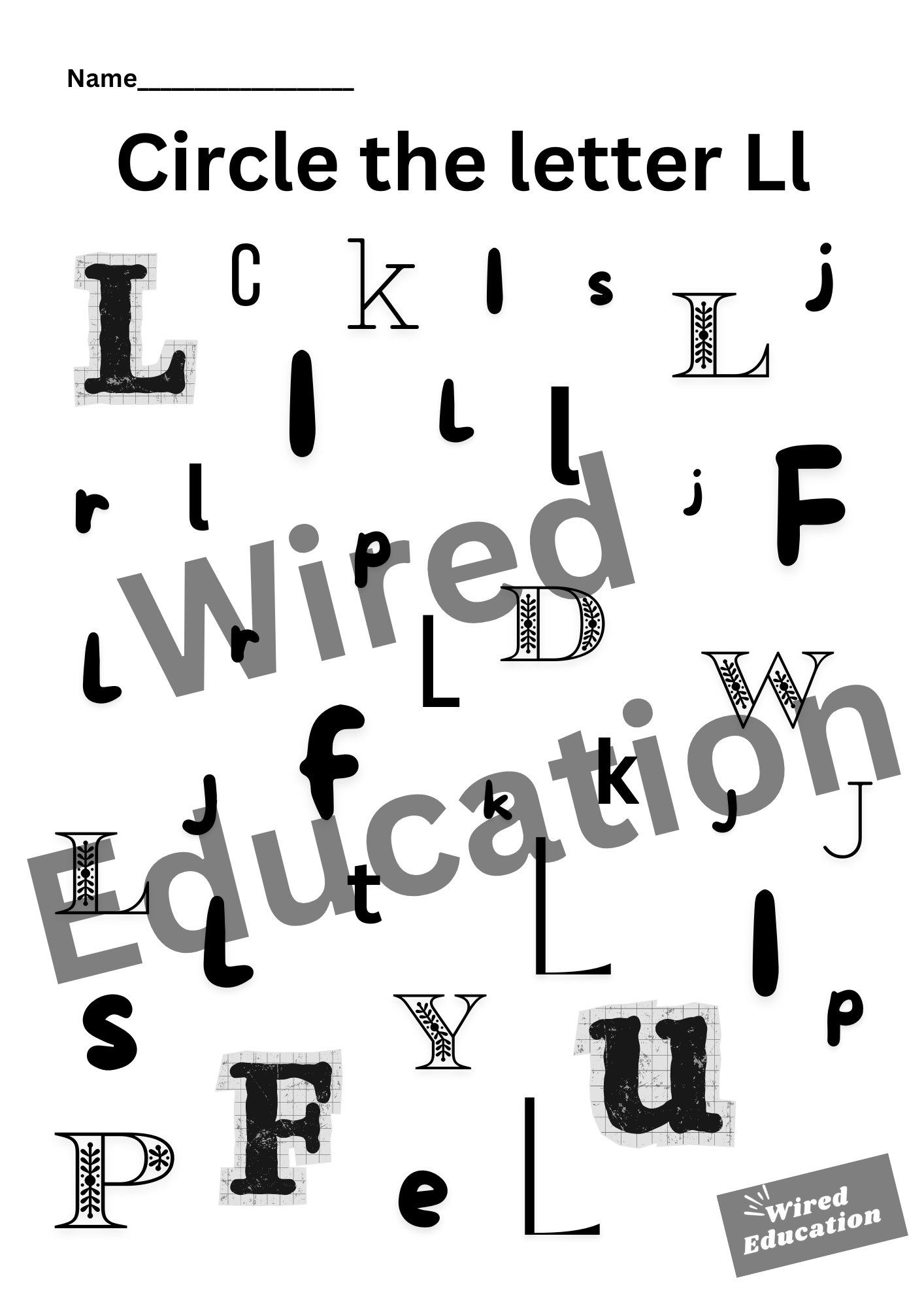 Circle the letter L