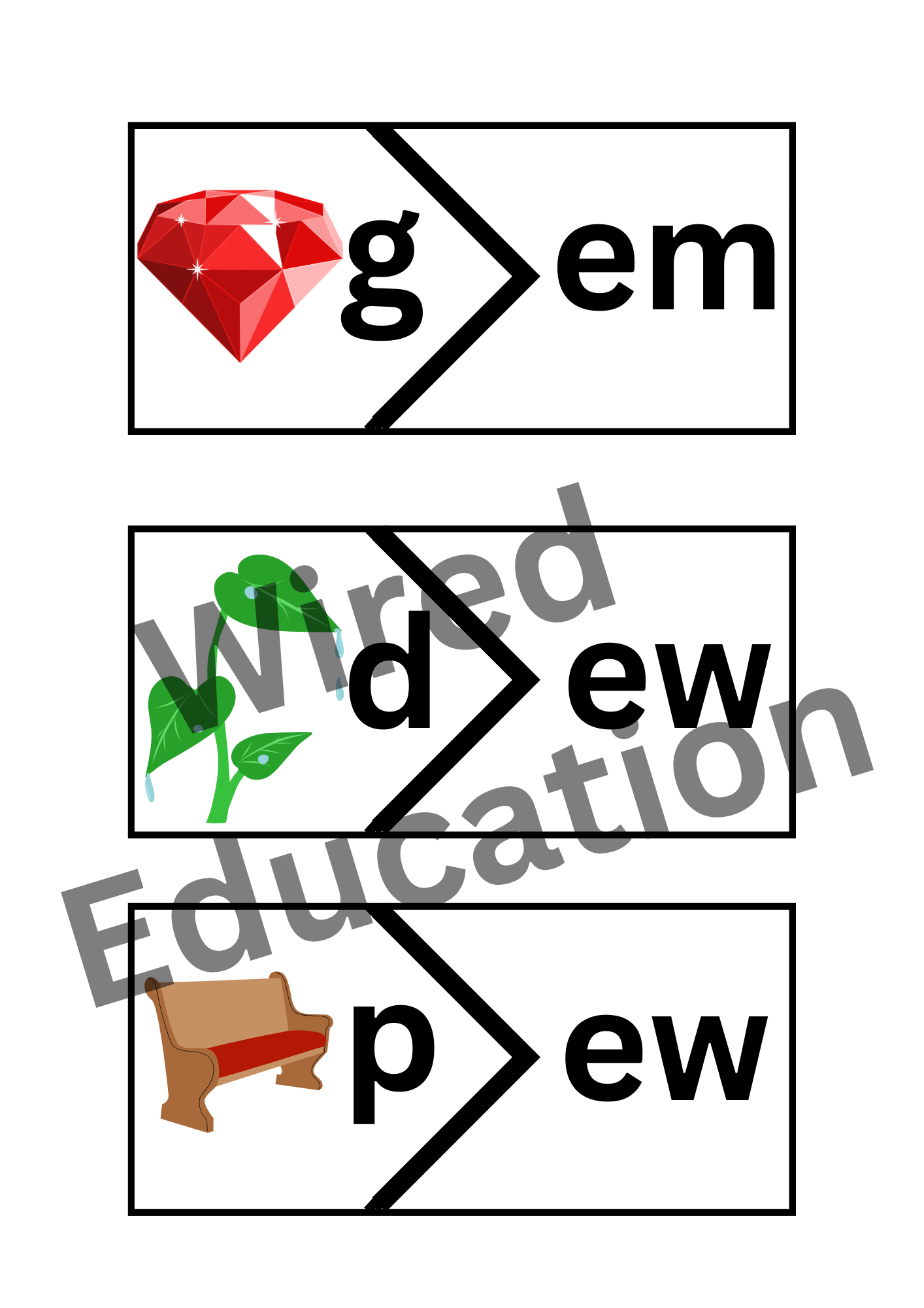CVC short e word matching