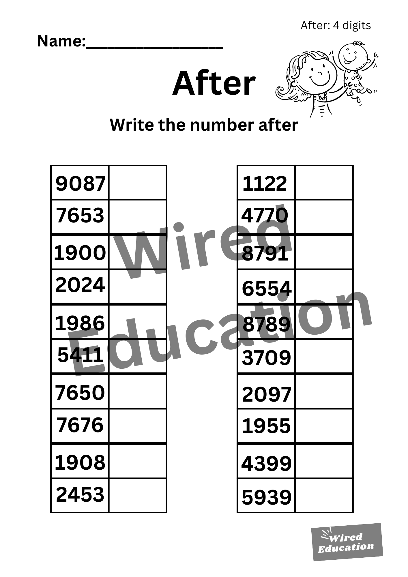 Numbers After (4 digits)