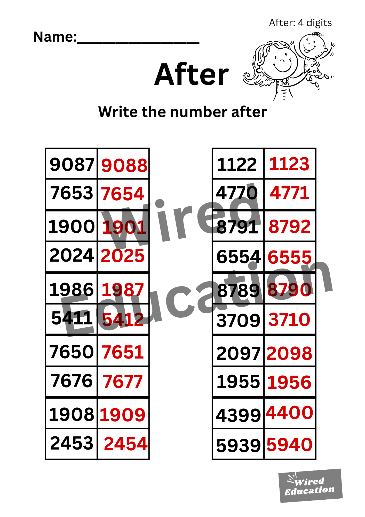 Numbers After (4 digits)