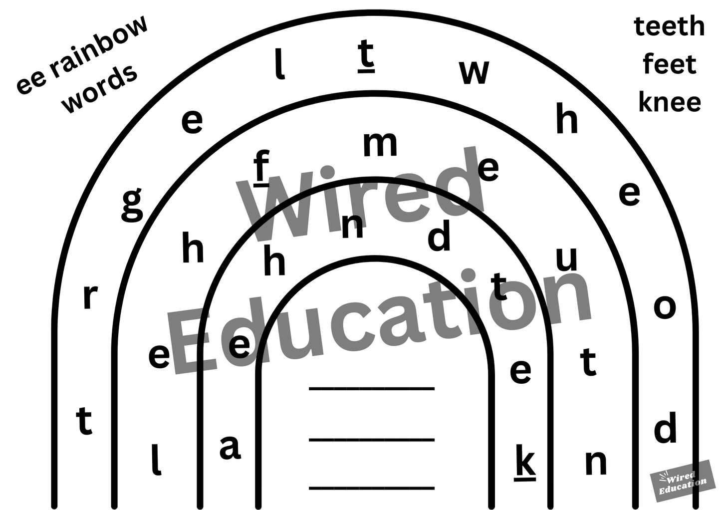ee rainbow words