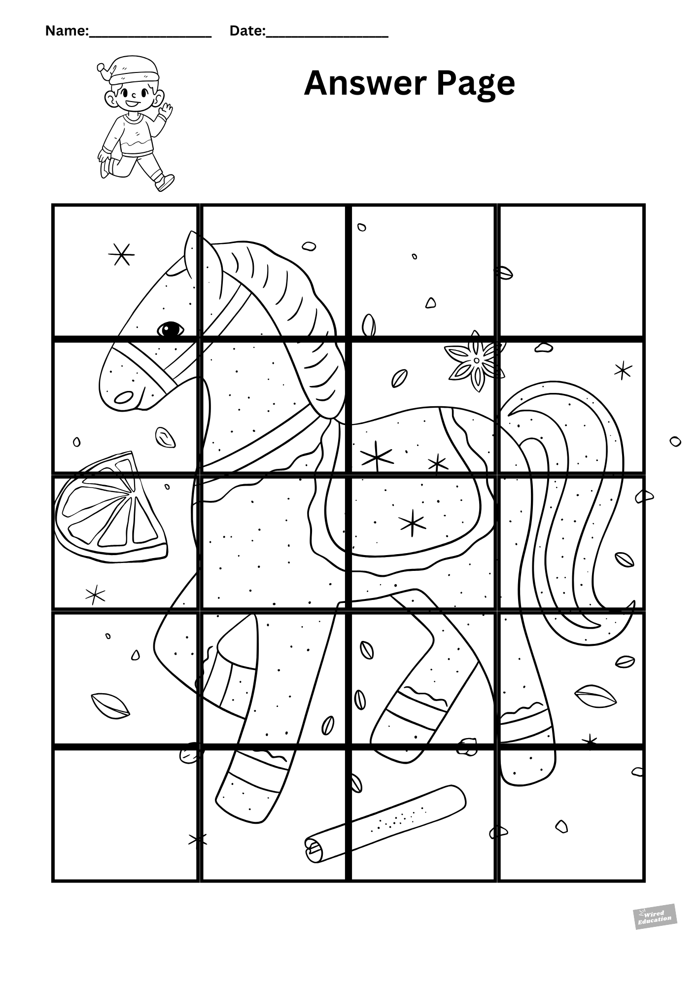 Rocking horse 3 digit addition puzzle