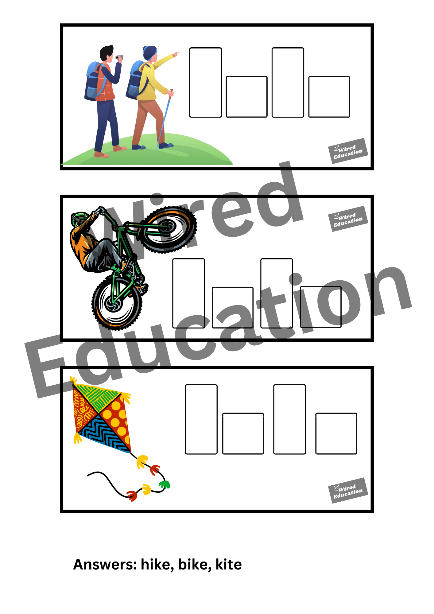 Spelling with sounds i_e words