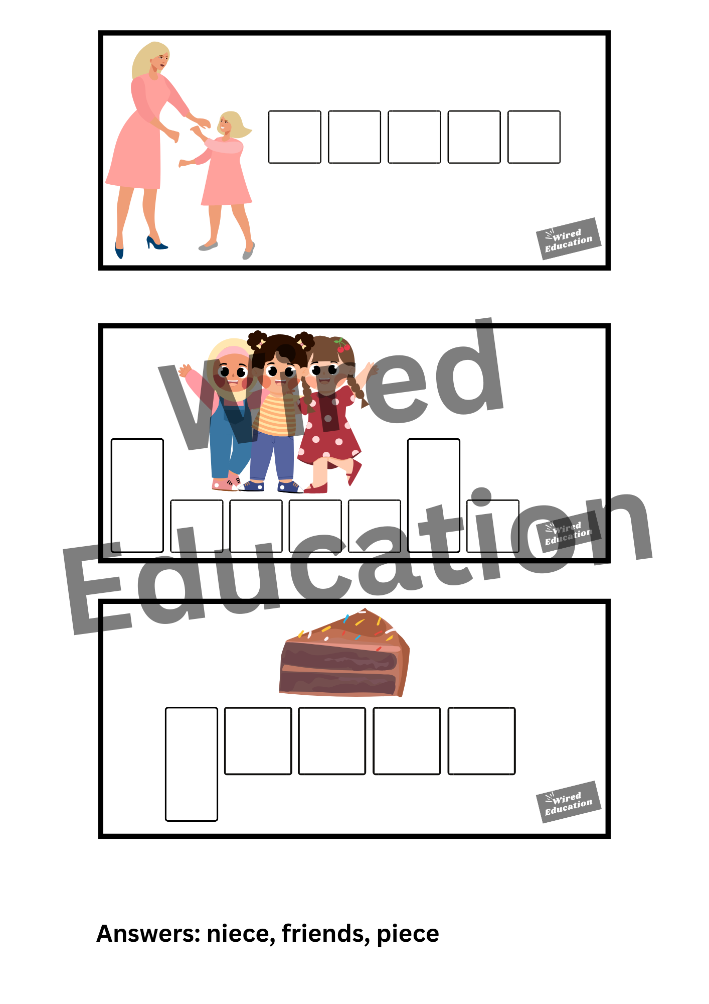 Spelling with sounds ie words