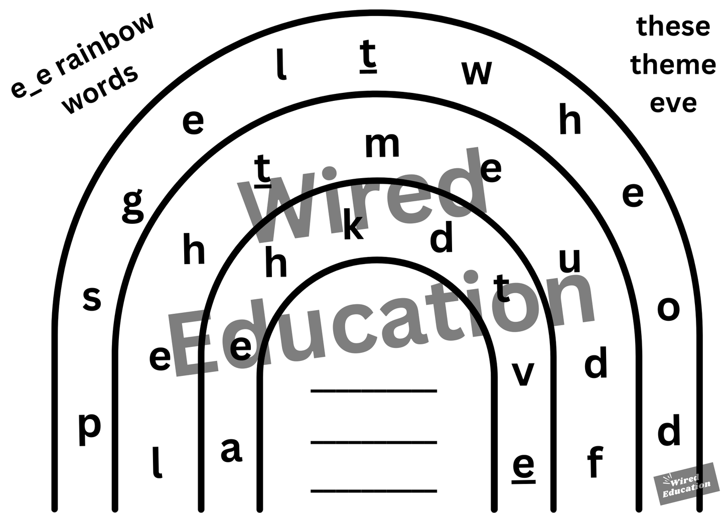 e_e rainbow words