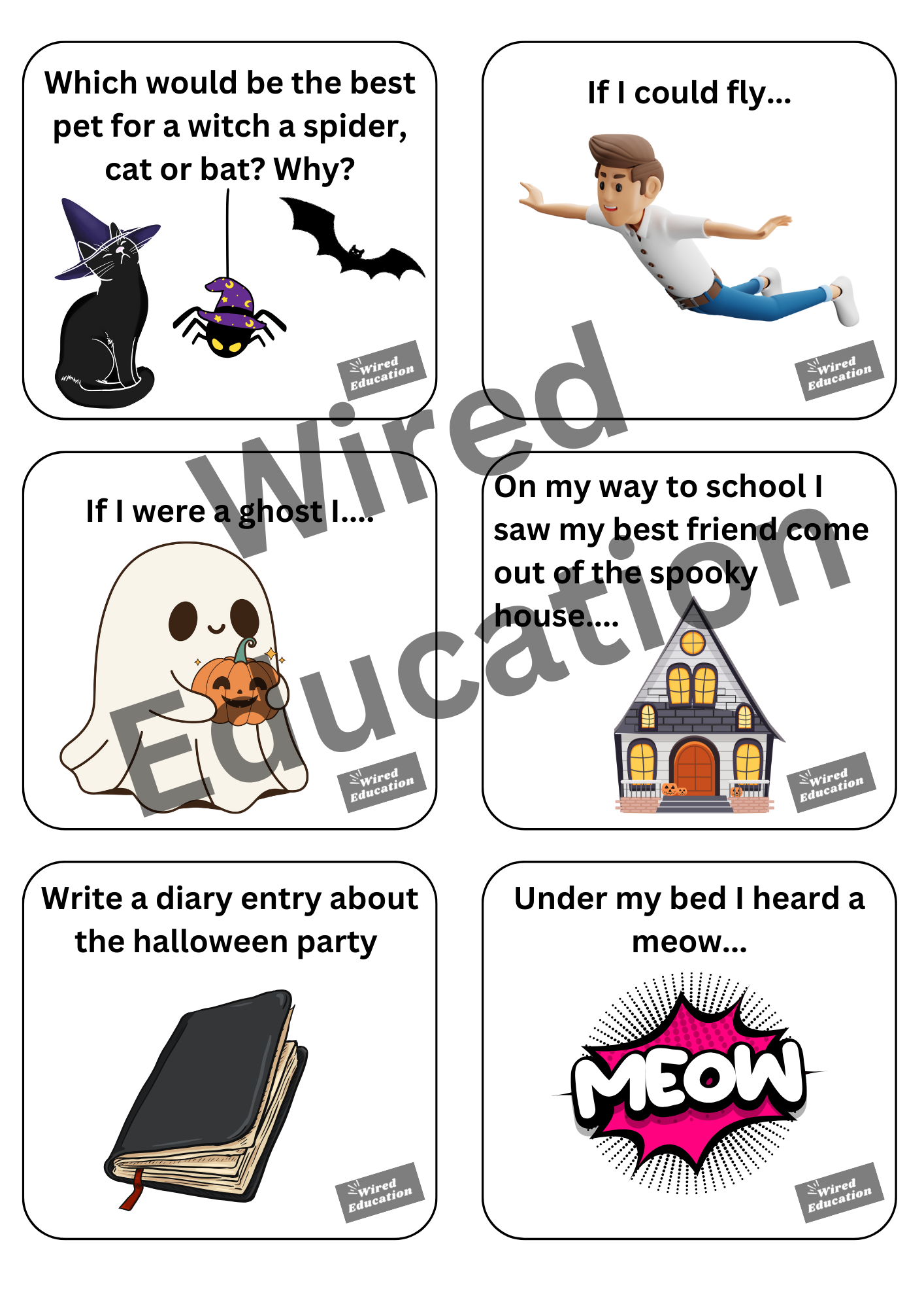 Halloween writing cards