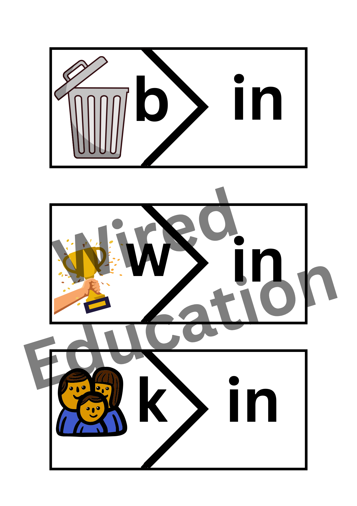 CVC short i words matching