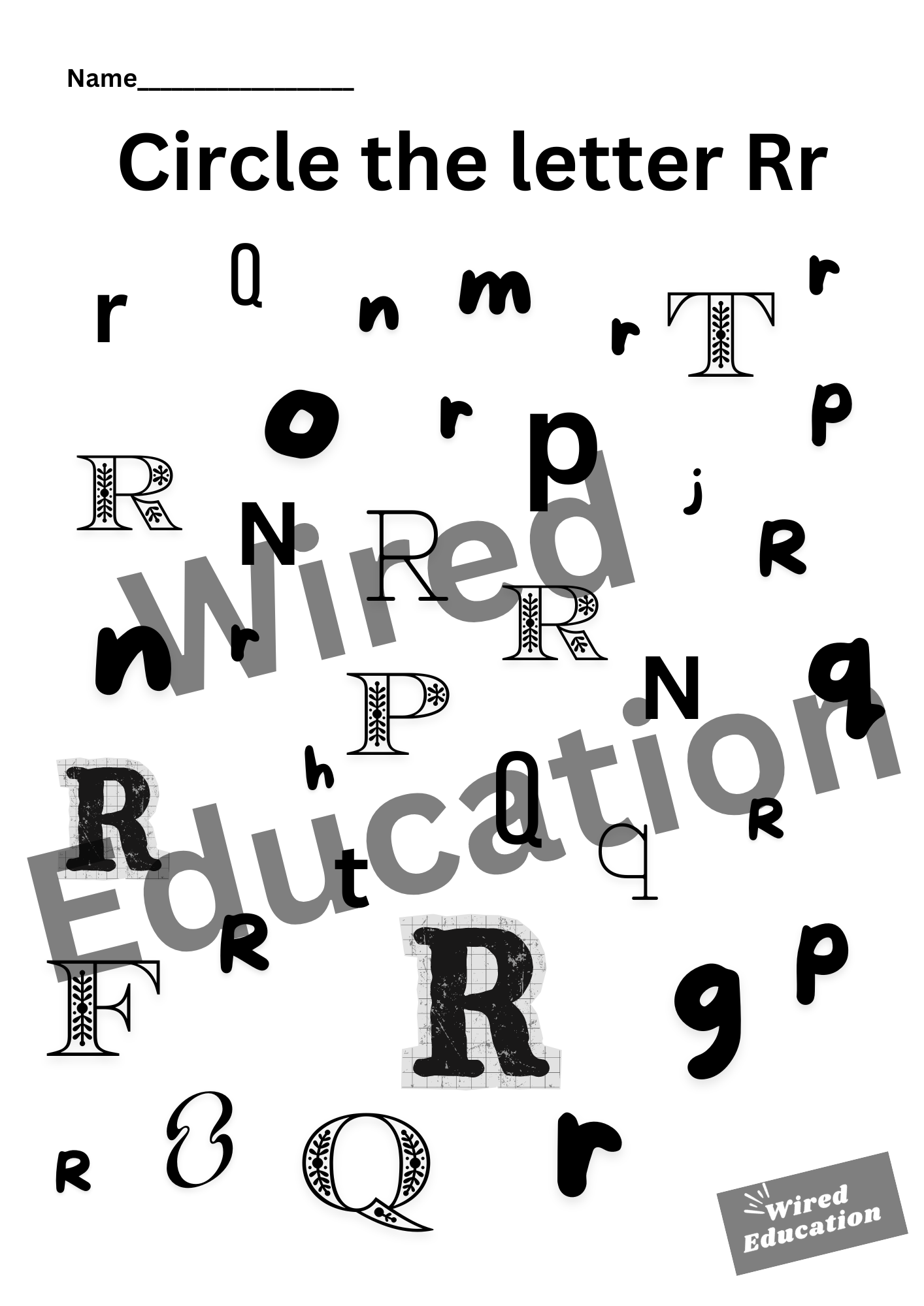 Circle the letter R