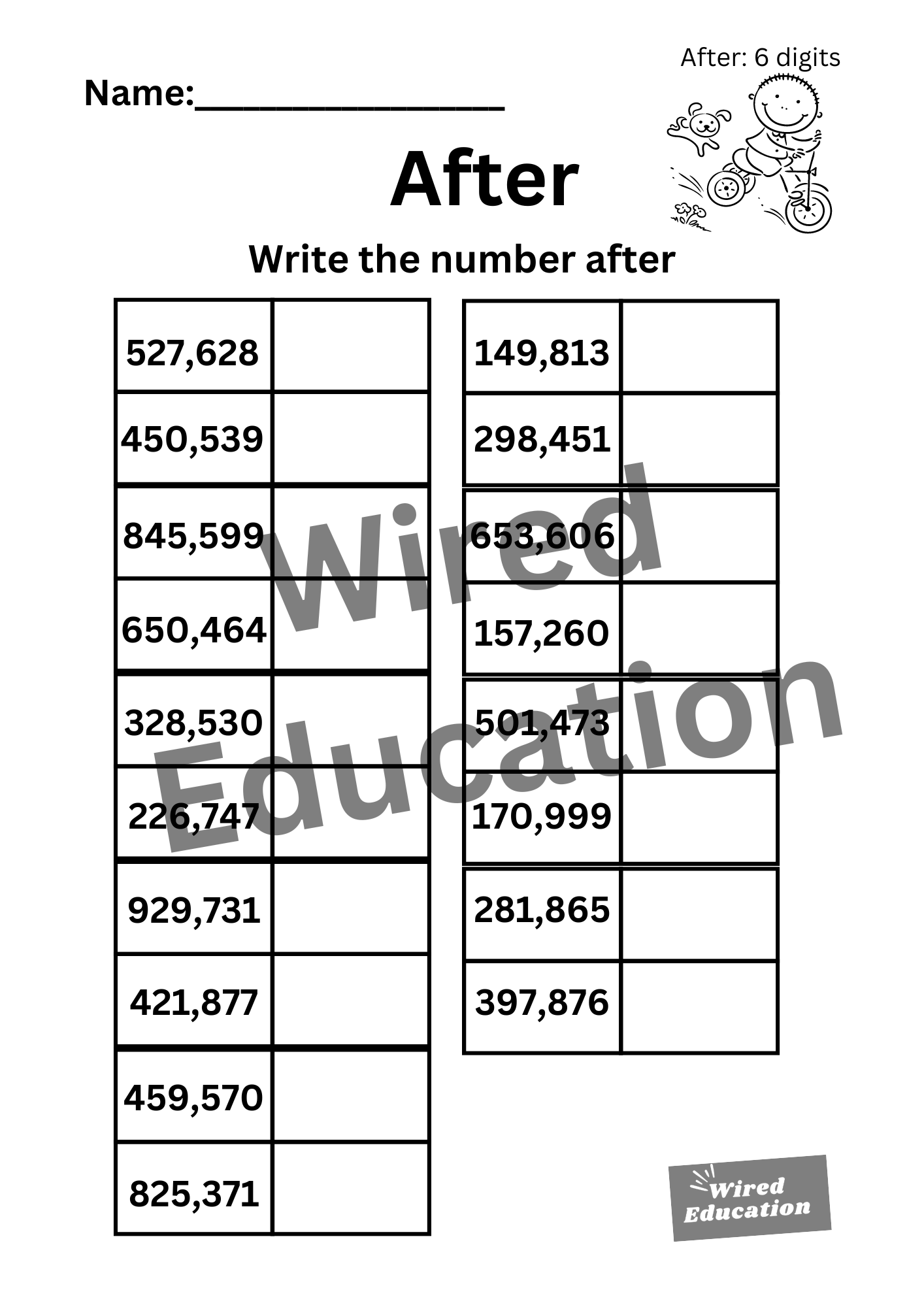 Numbers After (6 digits)