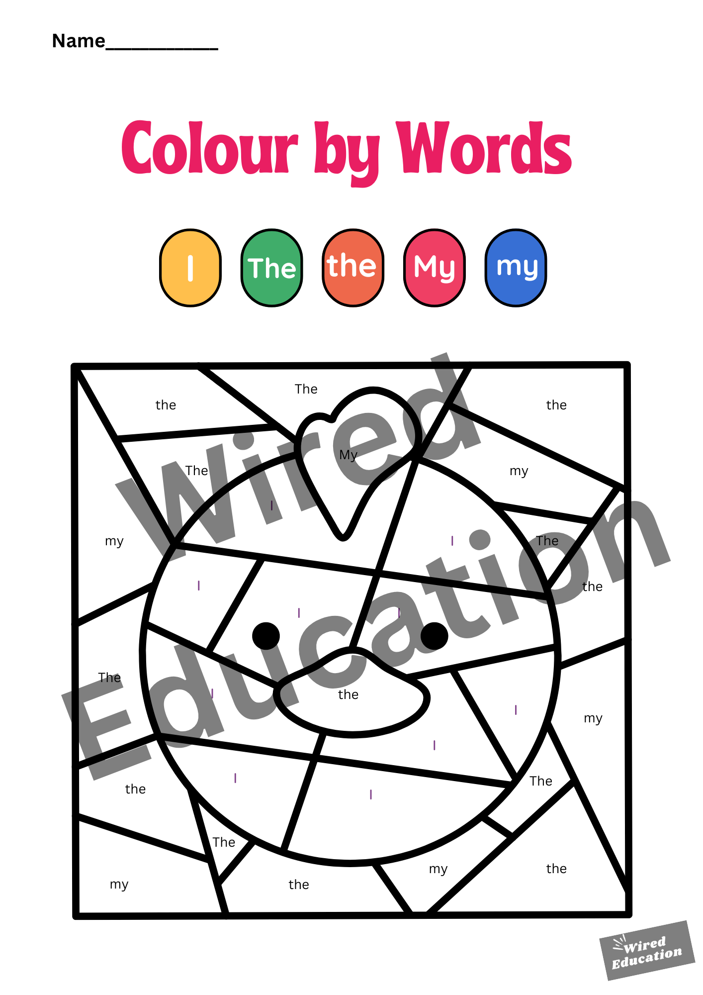 Colour by words chick