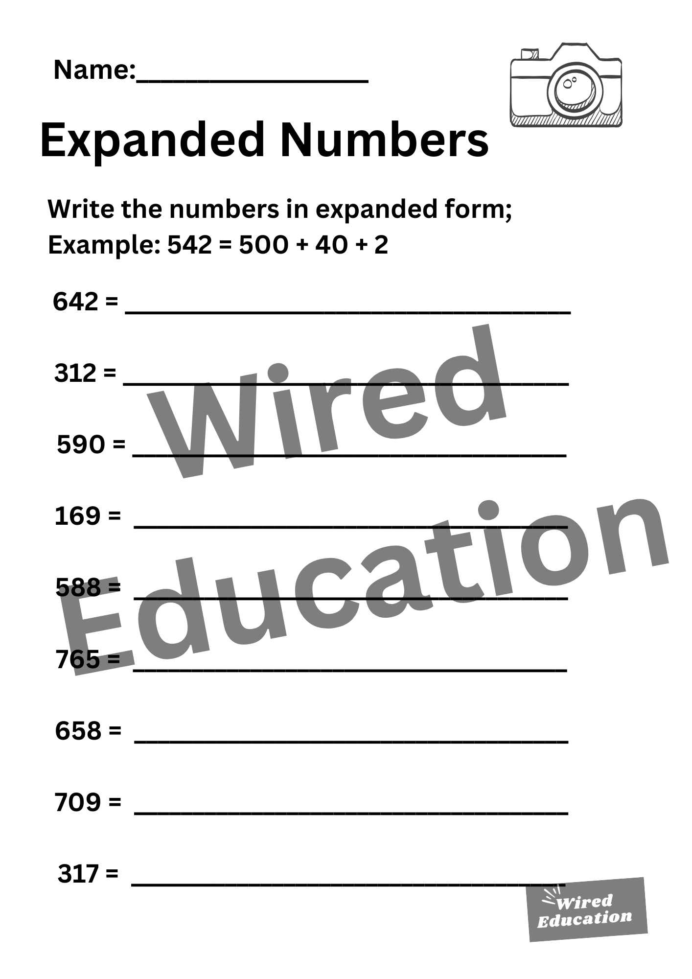 Expanded Numbers (hundreds)