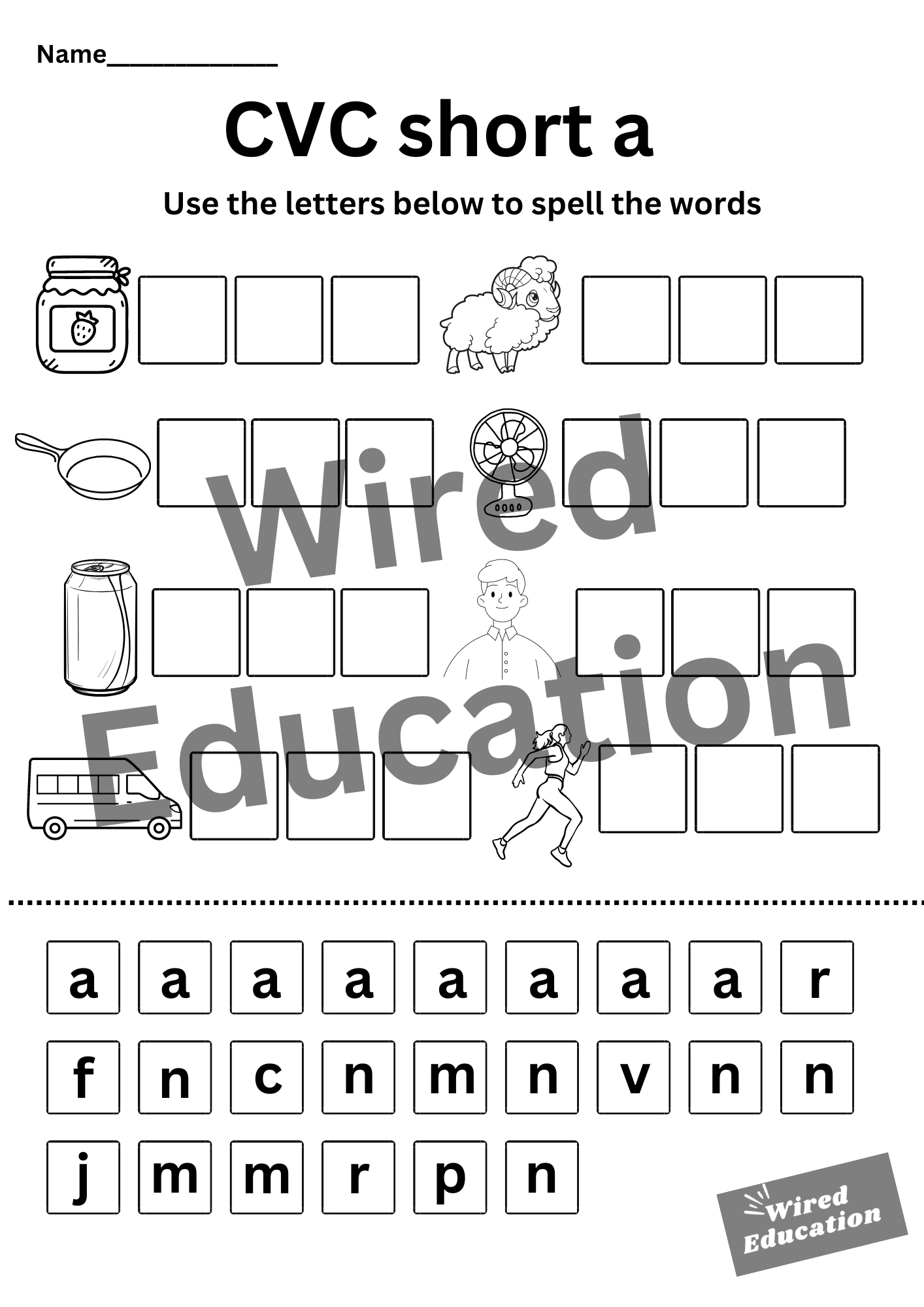 CVC short a spelling