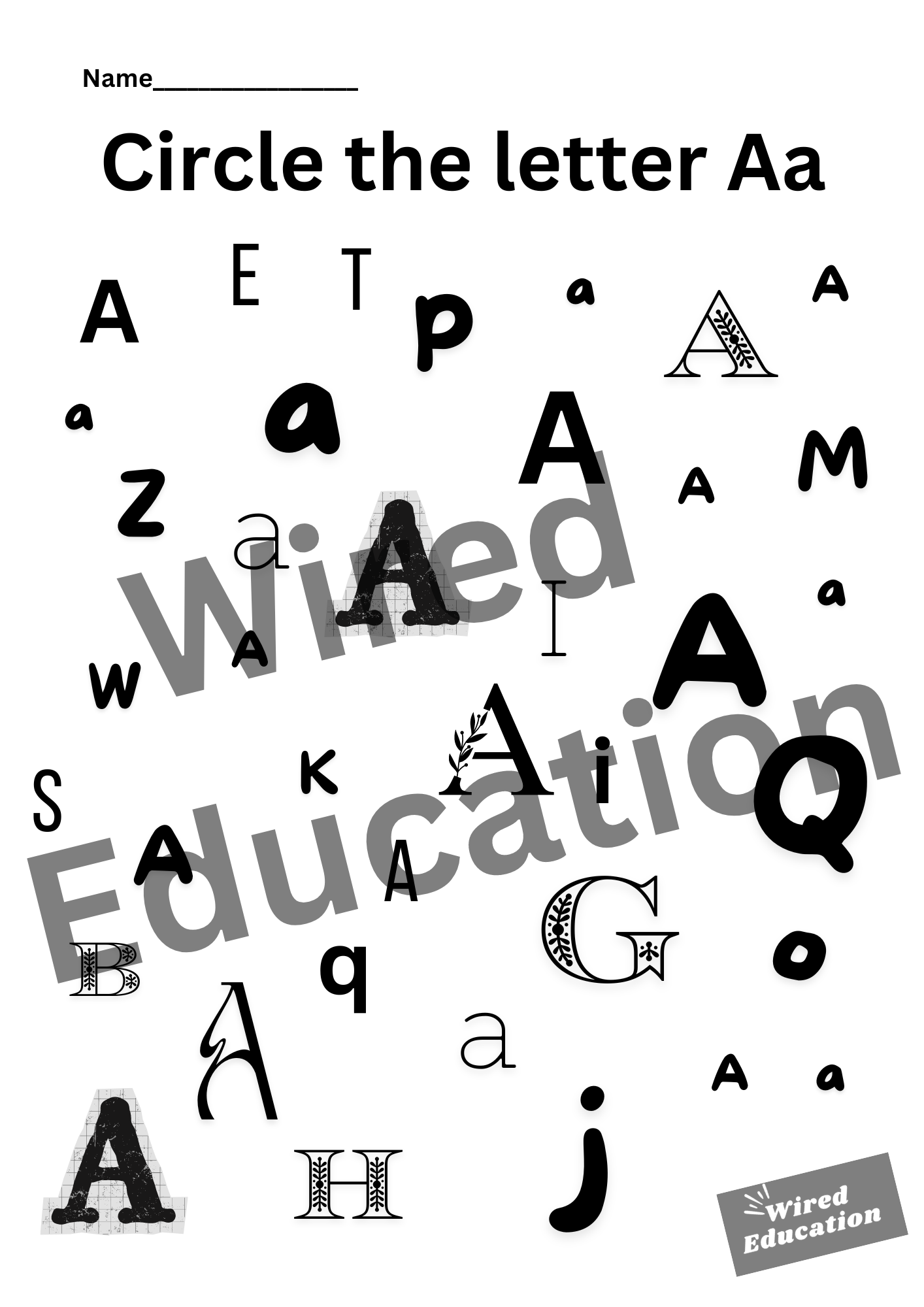 Circle the letter A