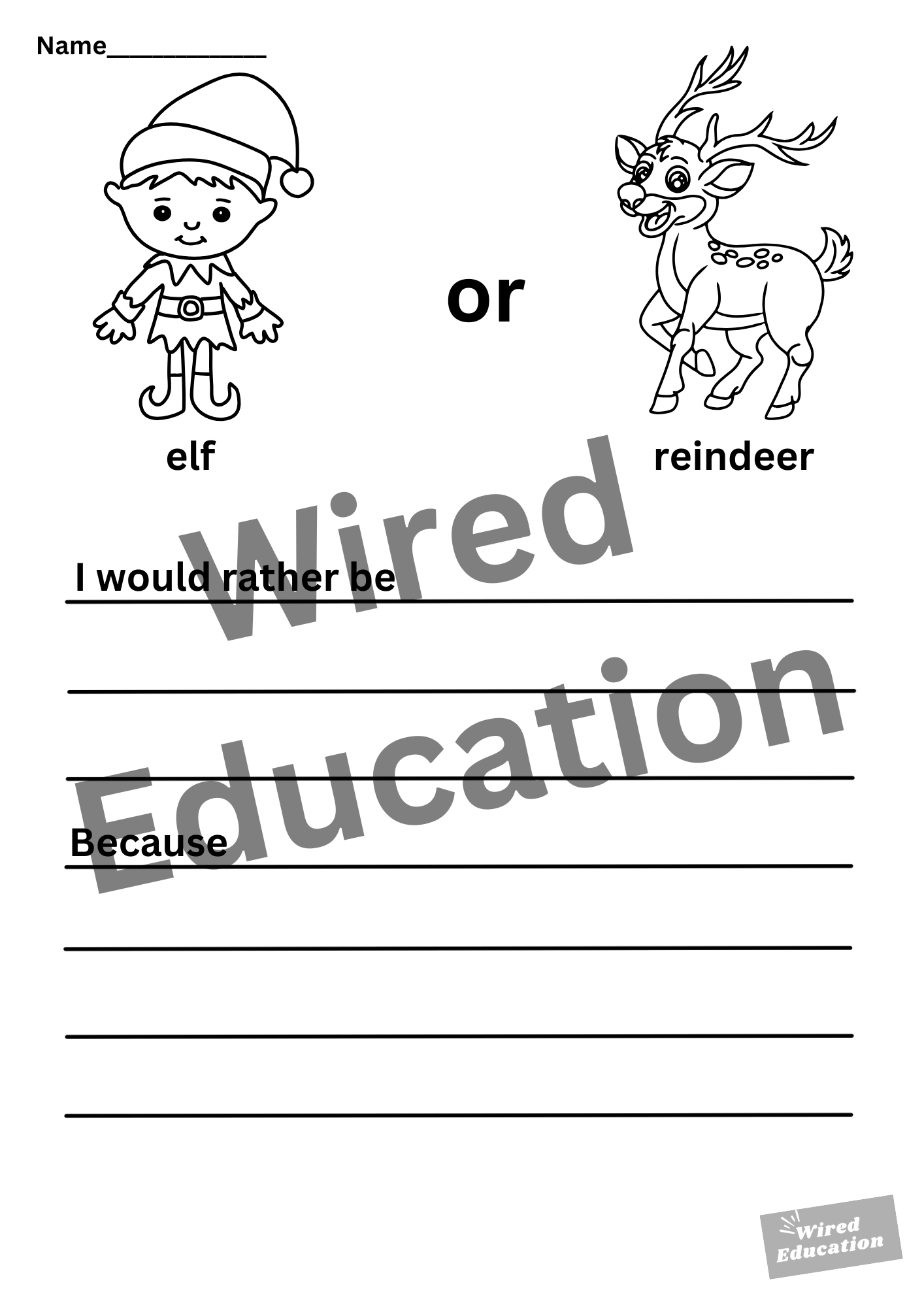 Elf or reindeer writing