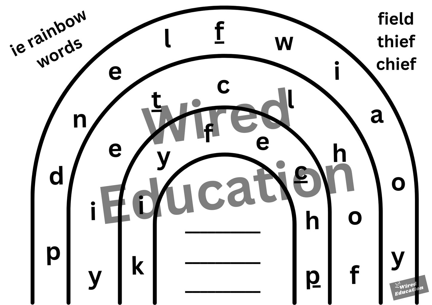 ie rainbow words