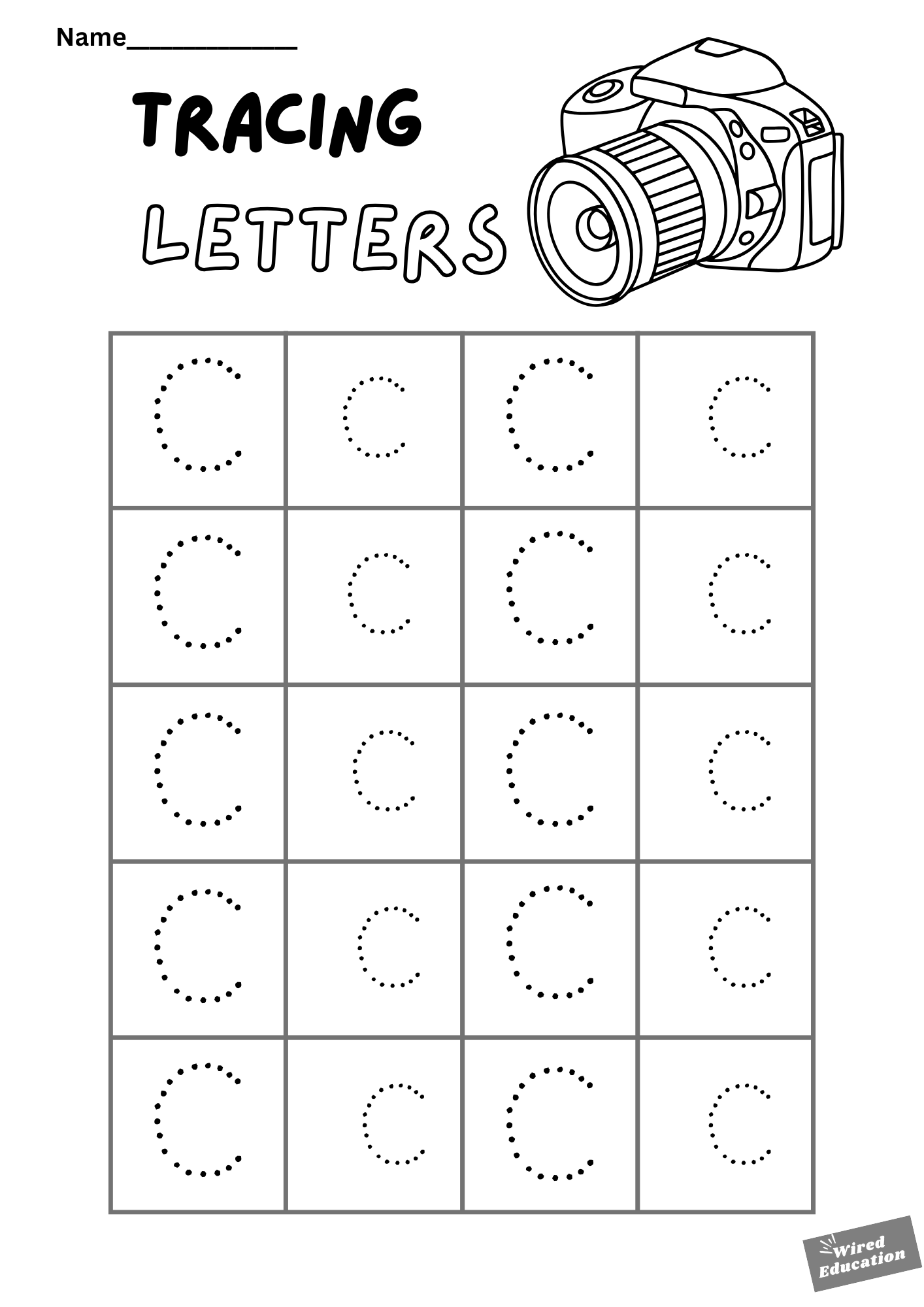 Letter tracing Cc