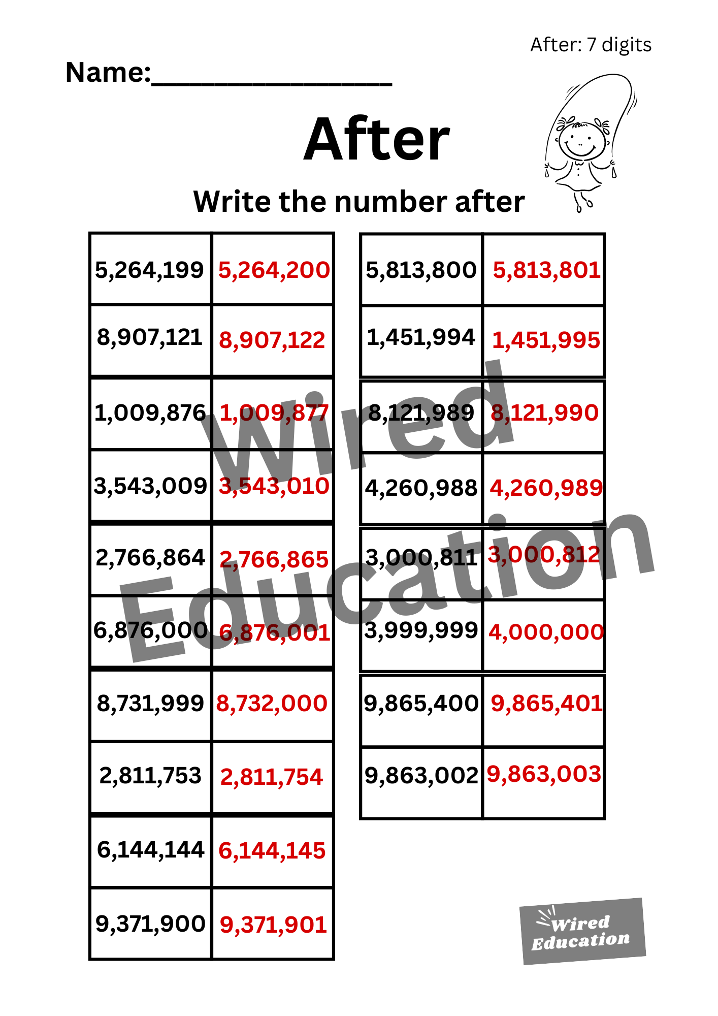 Numbers After (7 digits)