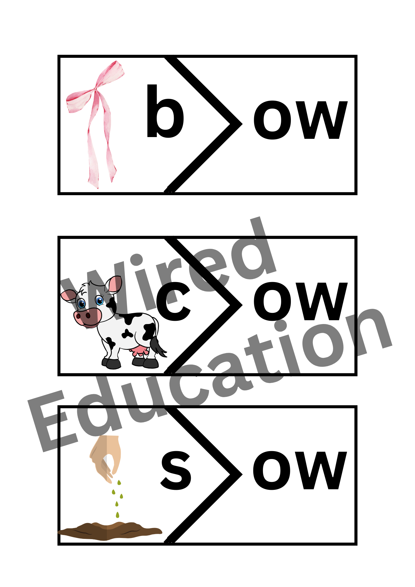 CVC short o words matching