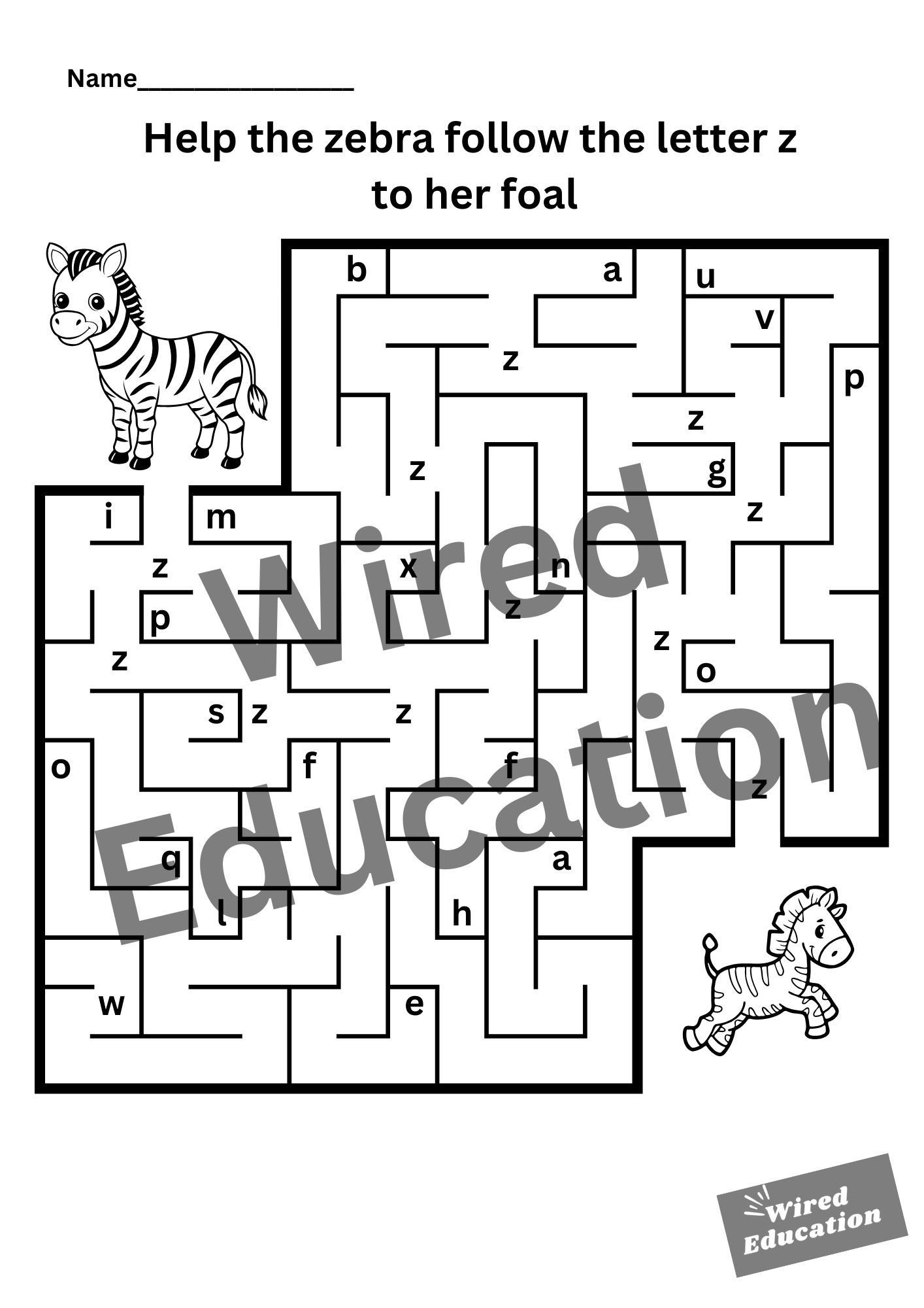Letter Z maze