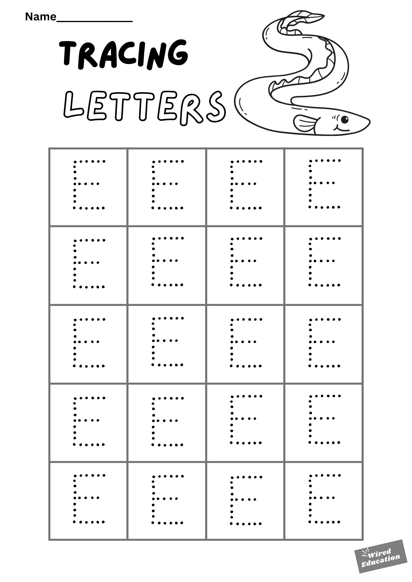 Letter tracing E