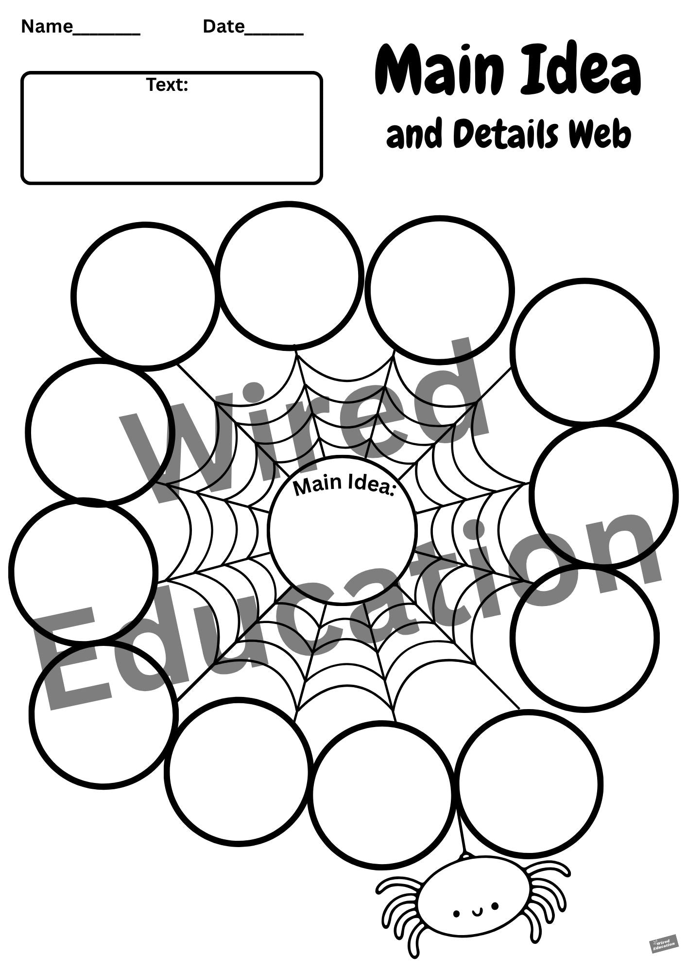 Main idea and details web