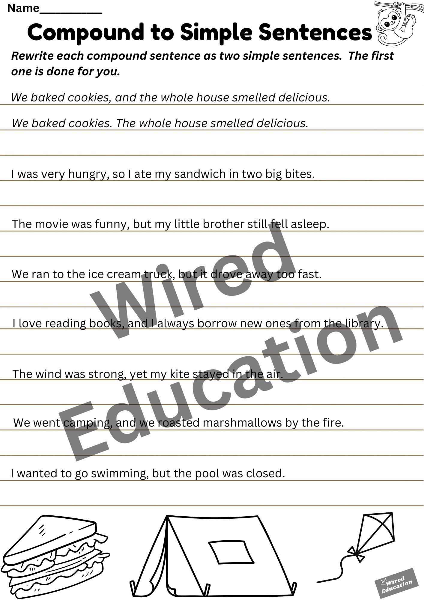 Compound to Simple Sentences