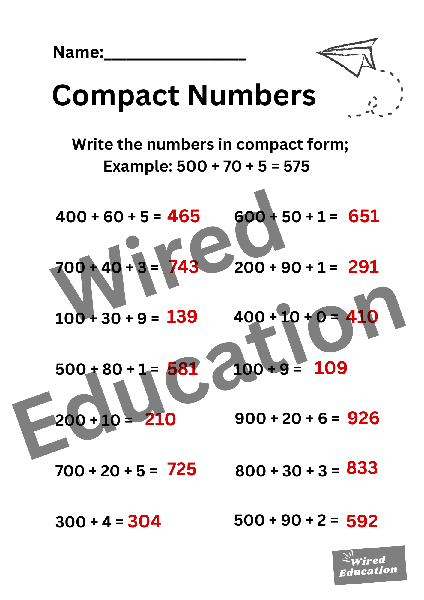 Compact Numbers (100s)