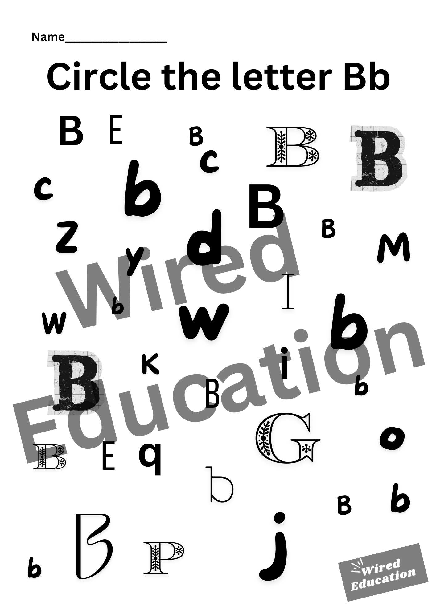 Circle the letter B