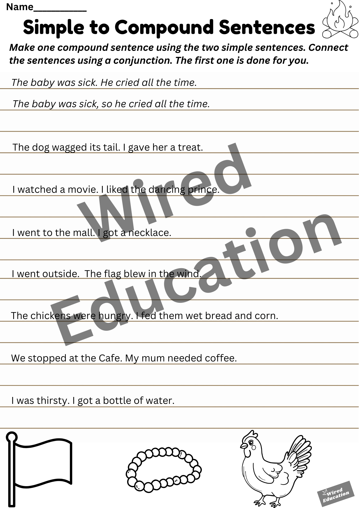 Simple to compound sentences