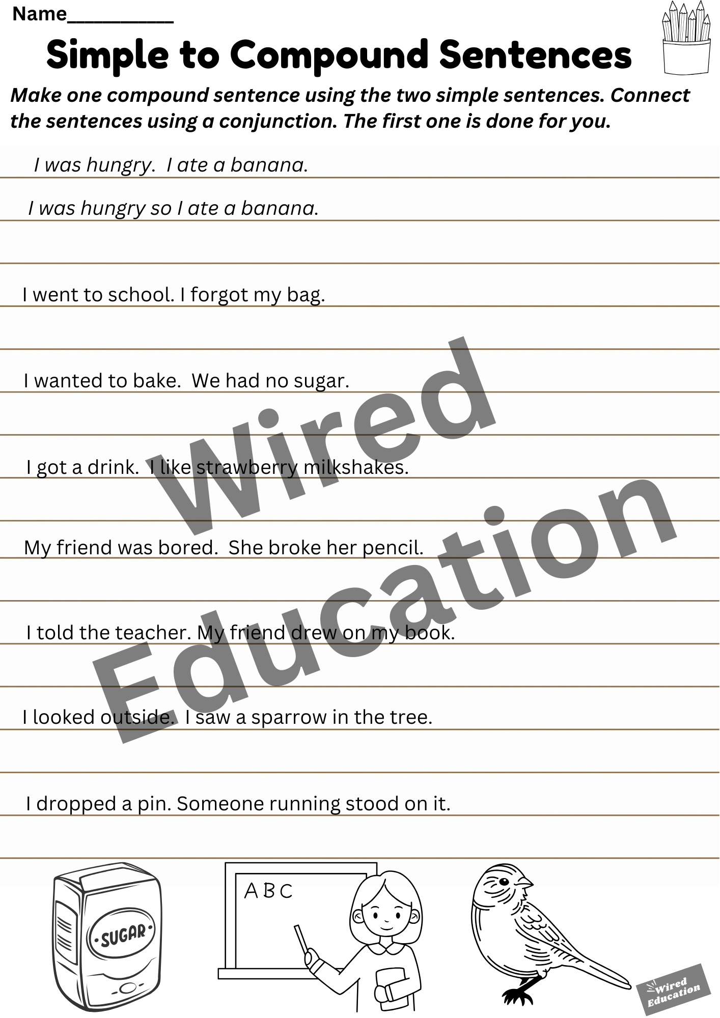 Simple to compound sentences