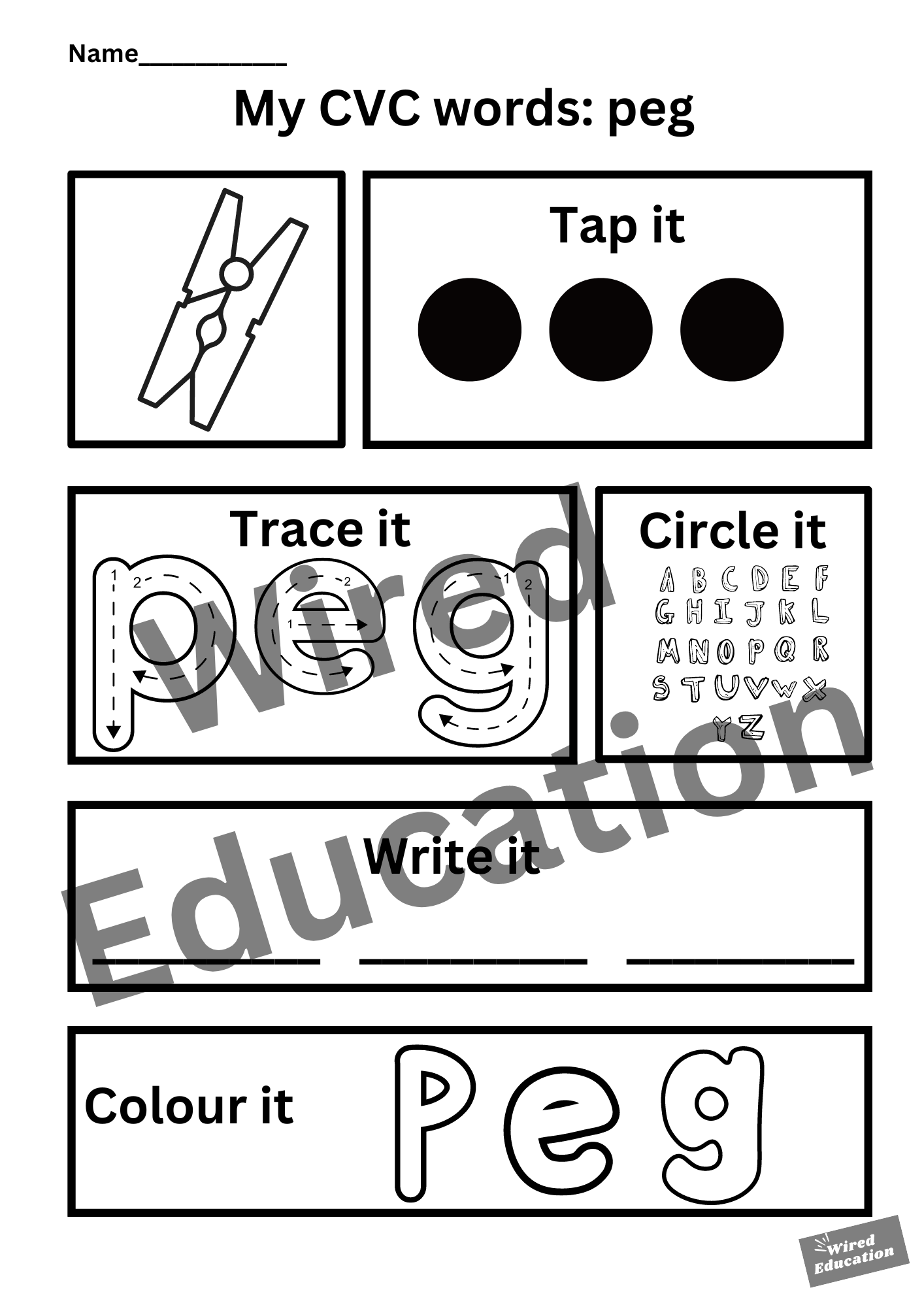 My CVC words - peg