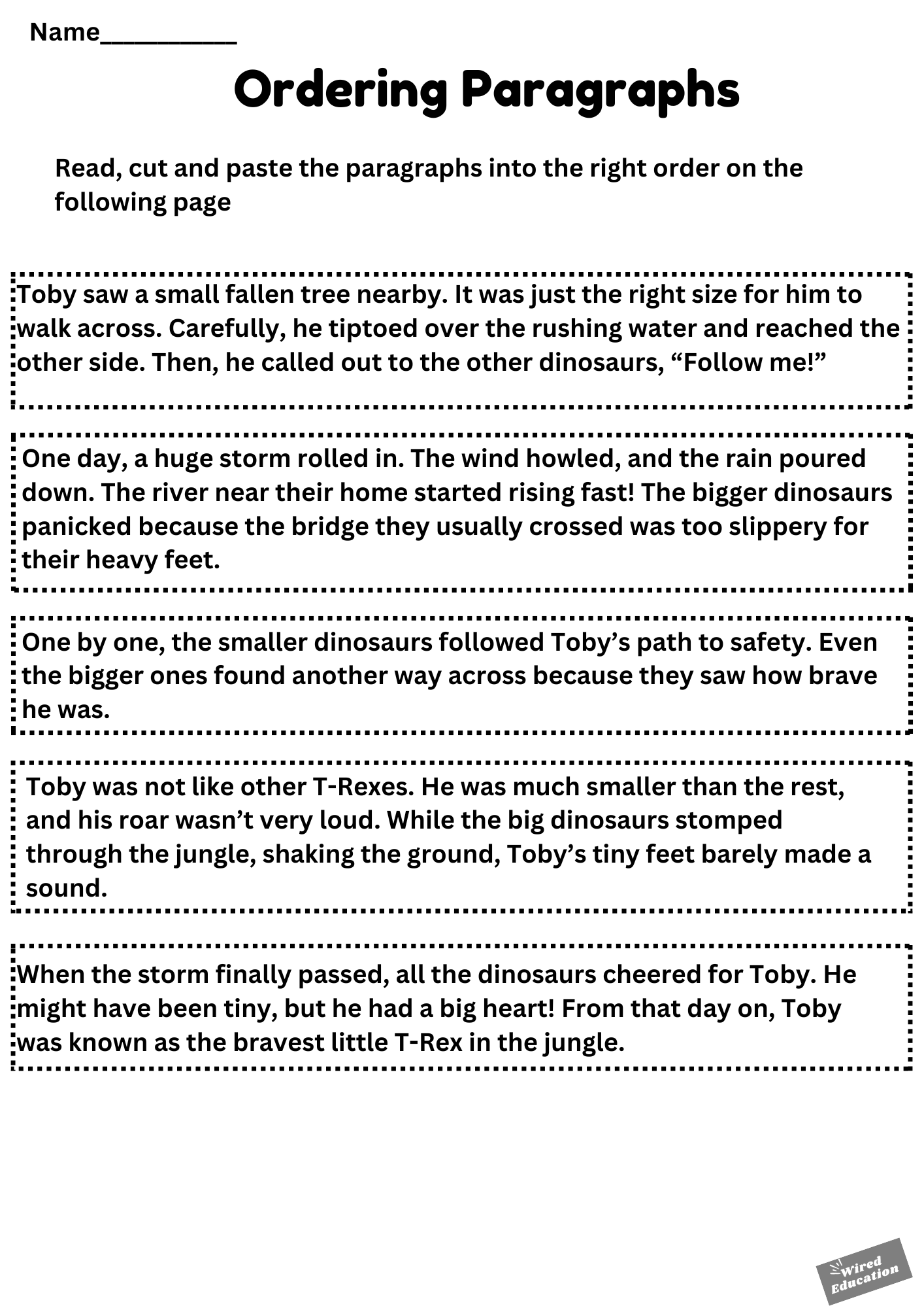 Ordering Paragraphs: dino