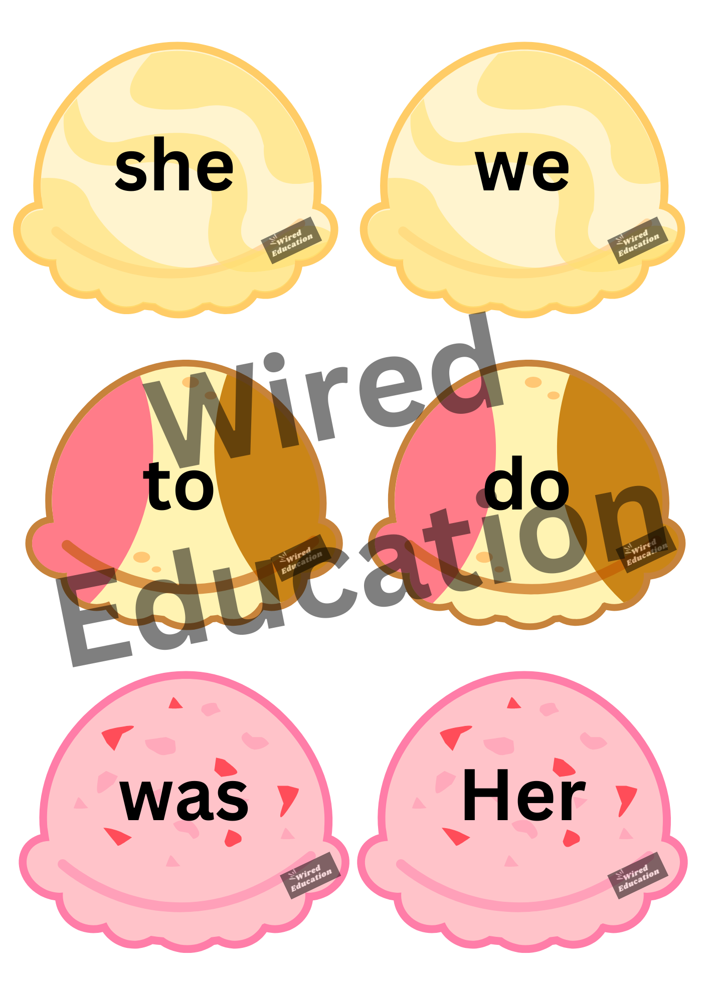 heart words ice creams
