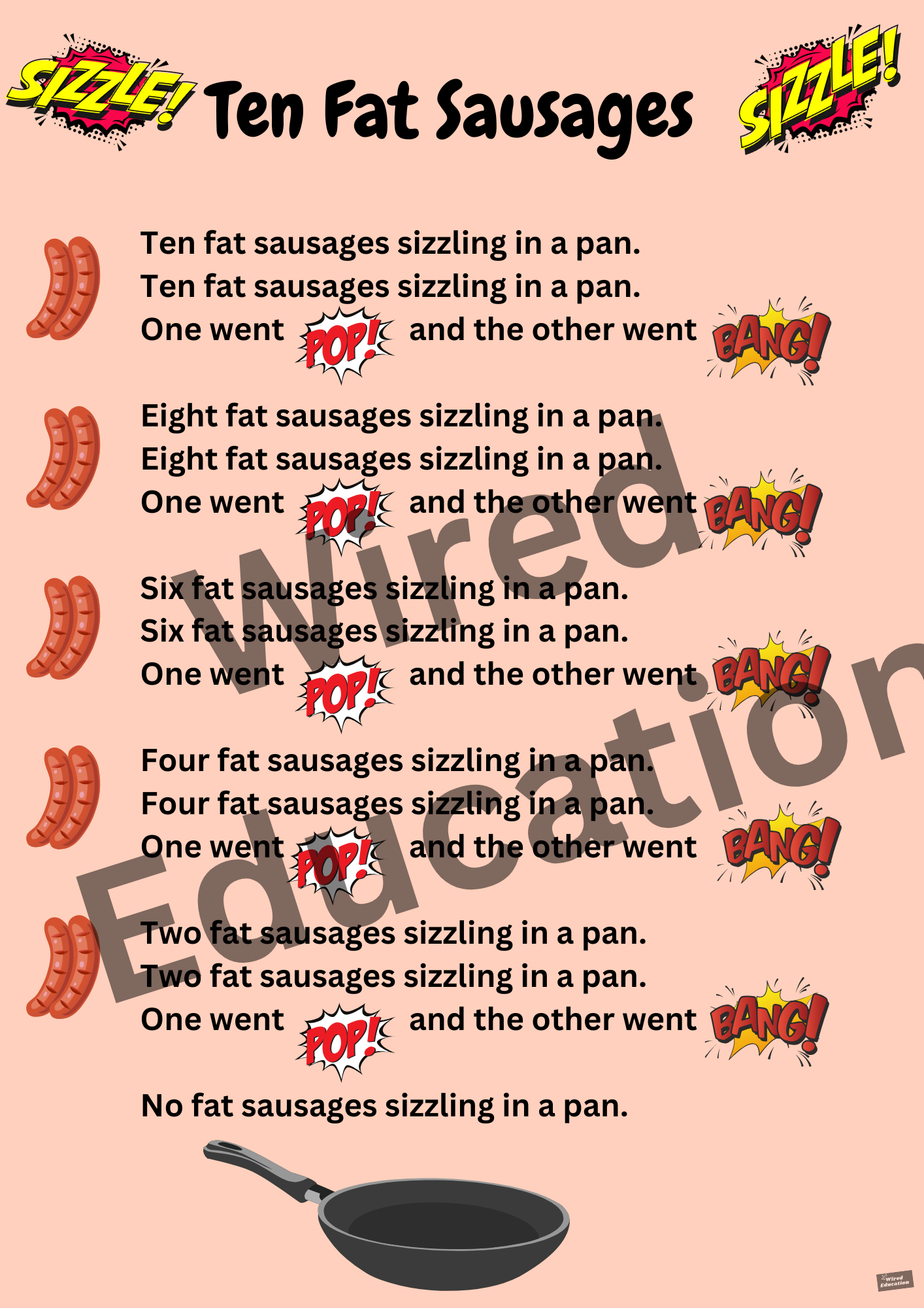 Poem: 10 fat sausages