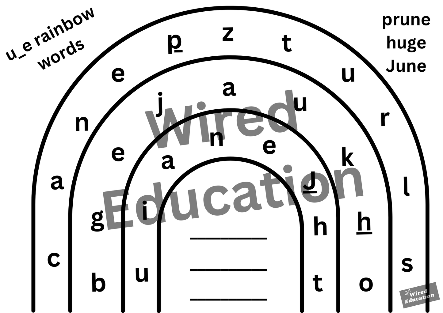 u_e rainbow words
