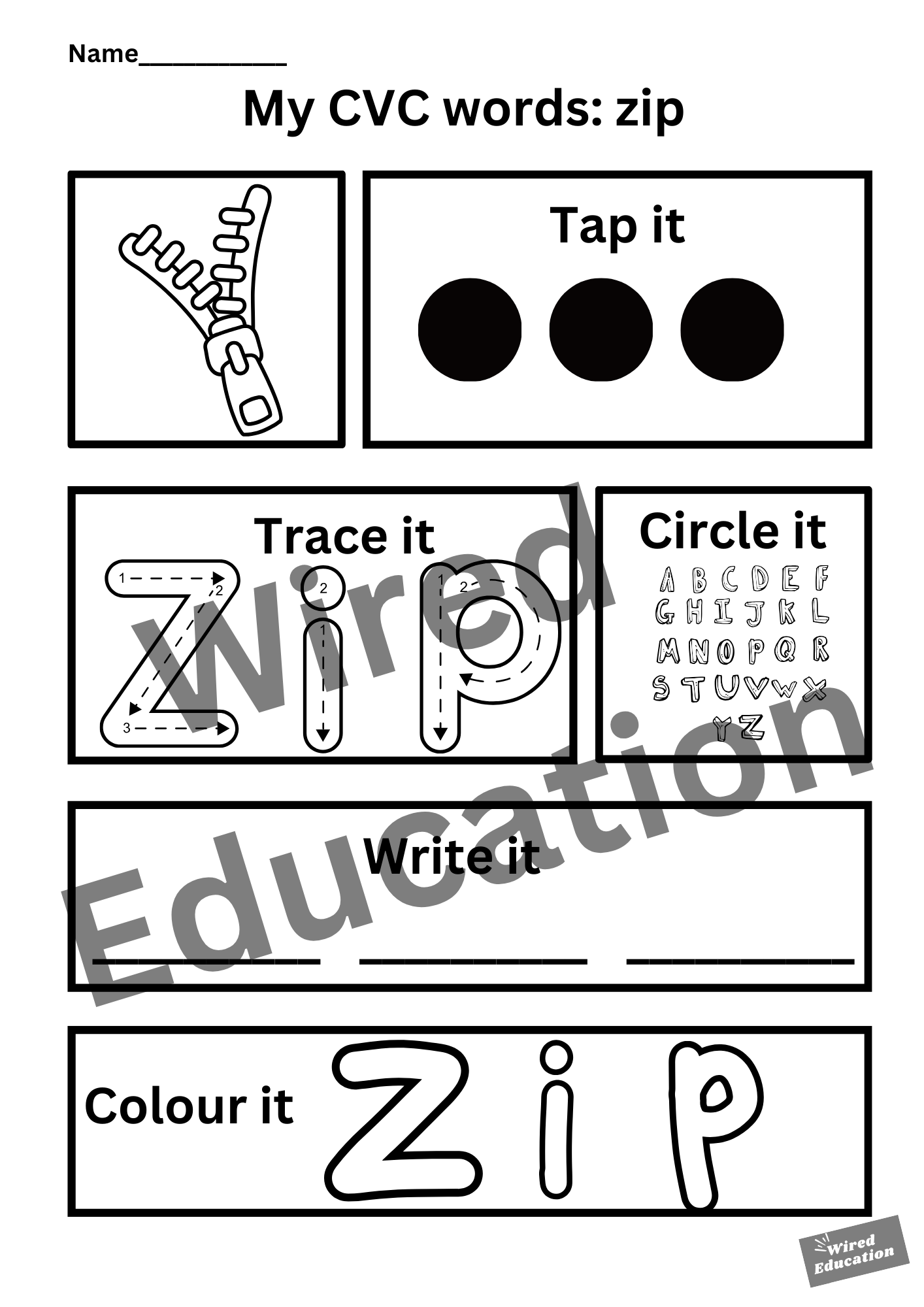 My CVC words - zip