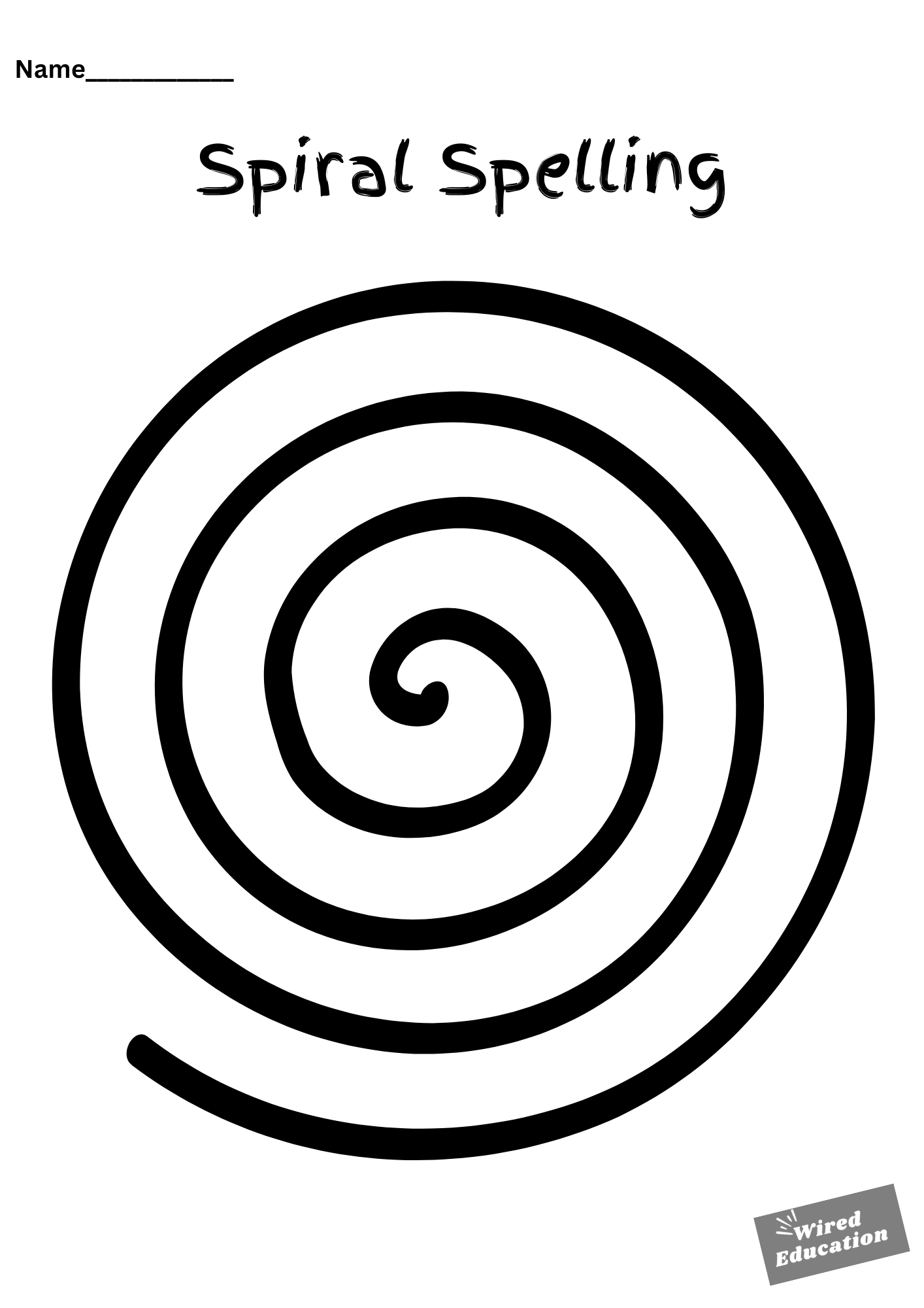 Large spiral Spelling