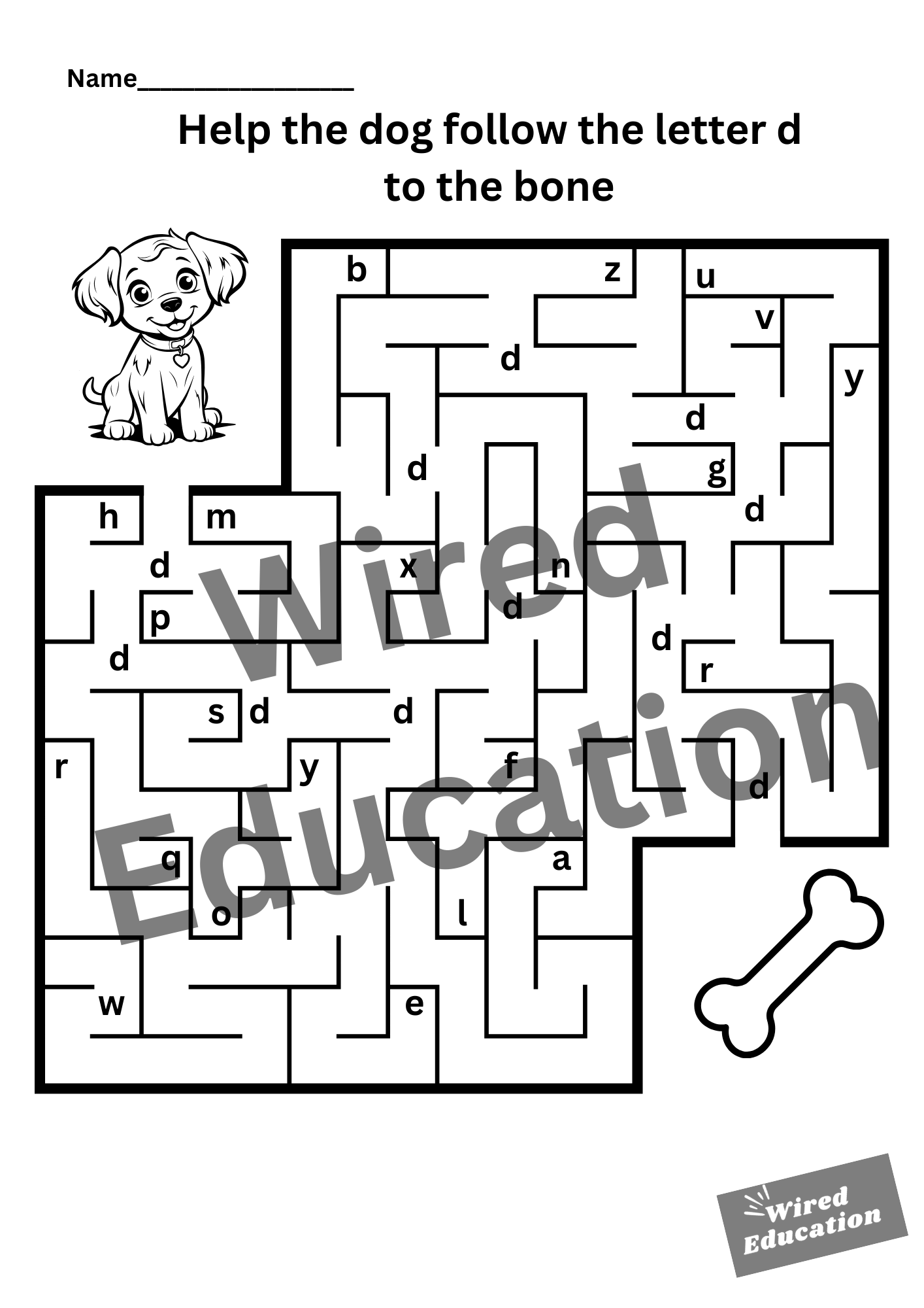 Letter D maze