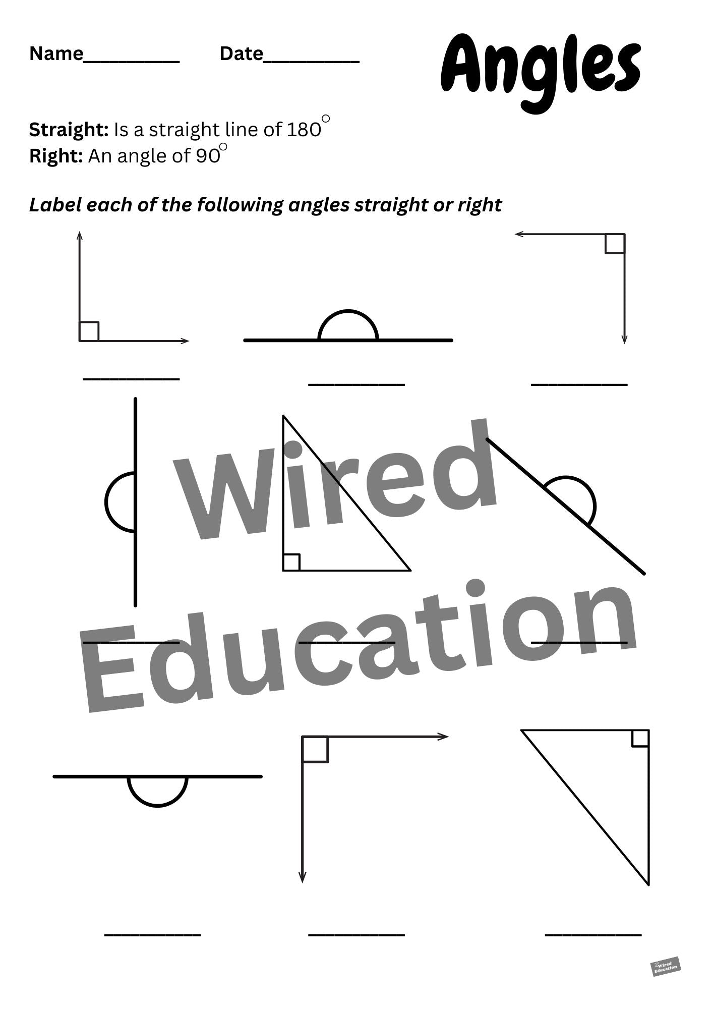 Straight or right angle