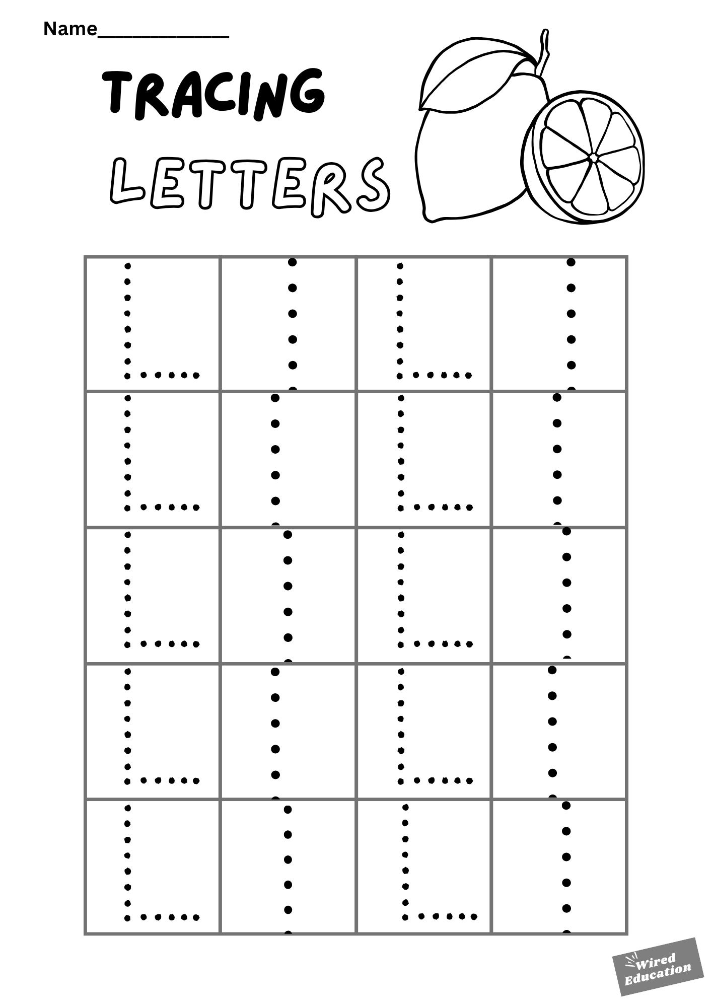Letter tracing Ll